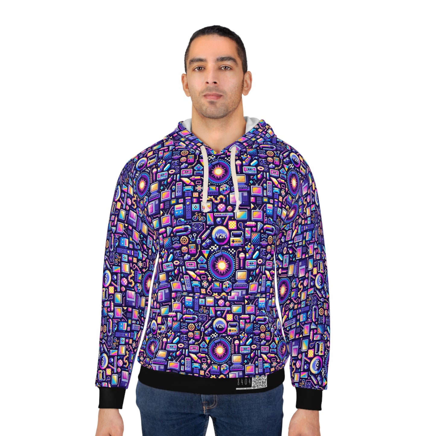 Digital Nostalgia Modern Retro Fusion Pullover Hoodie - 8404 Design-64