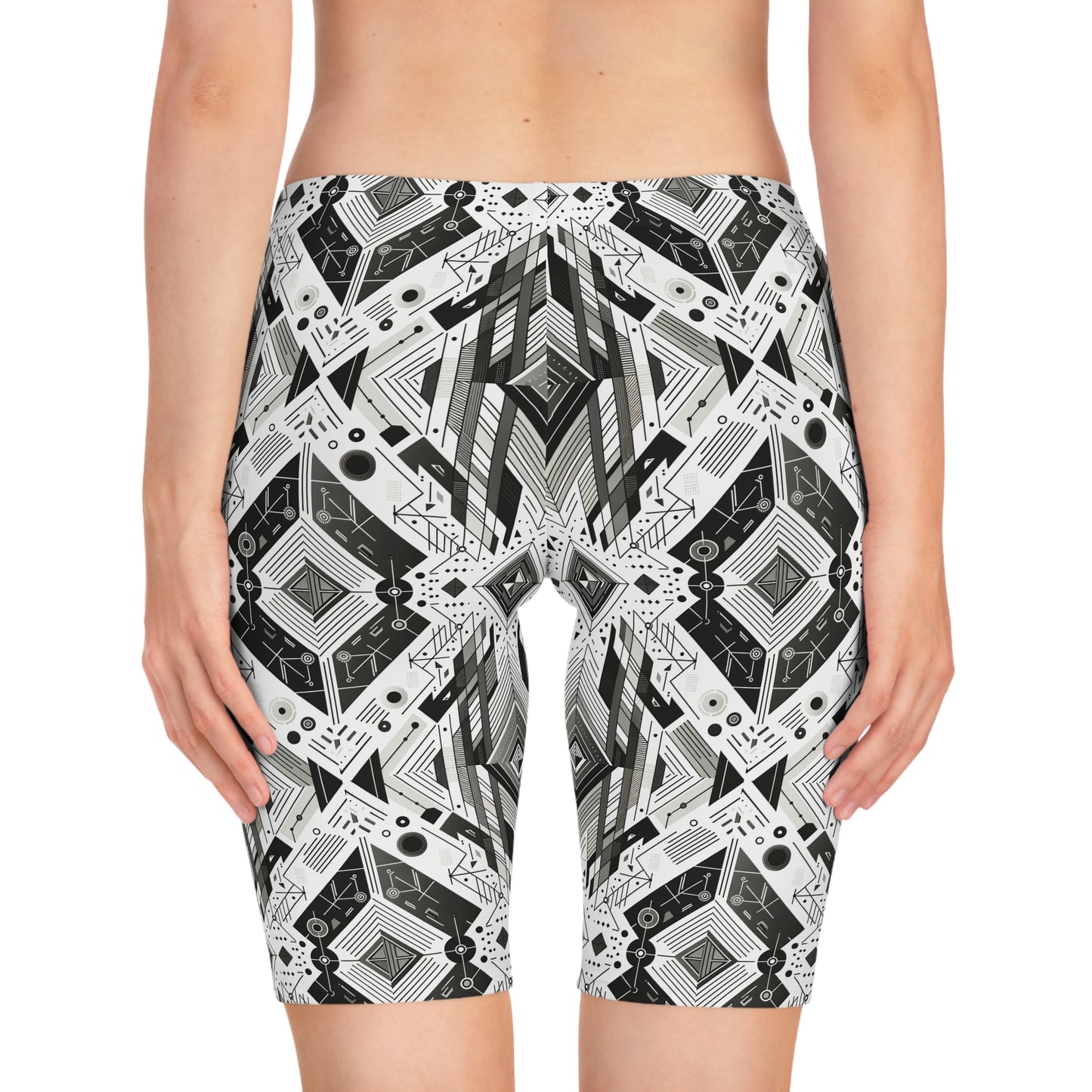 Digital Minimalism Minimalist Tech Women's Bike Shorts - 8404 Design-51