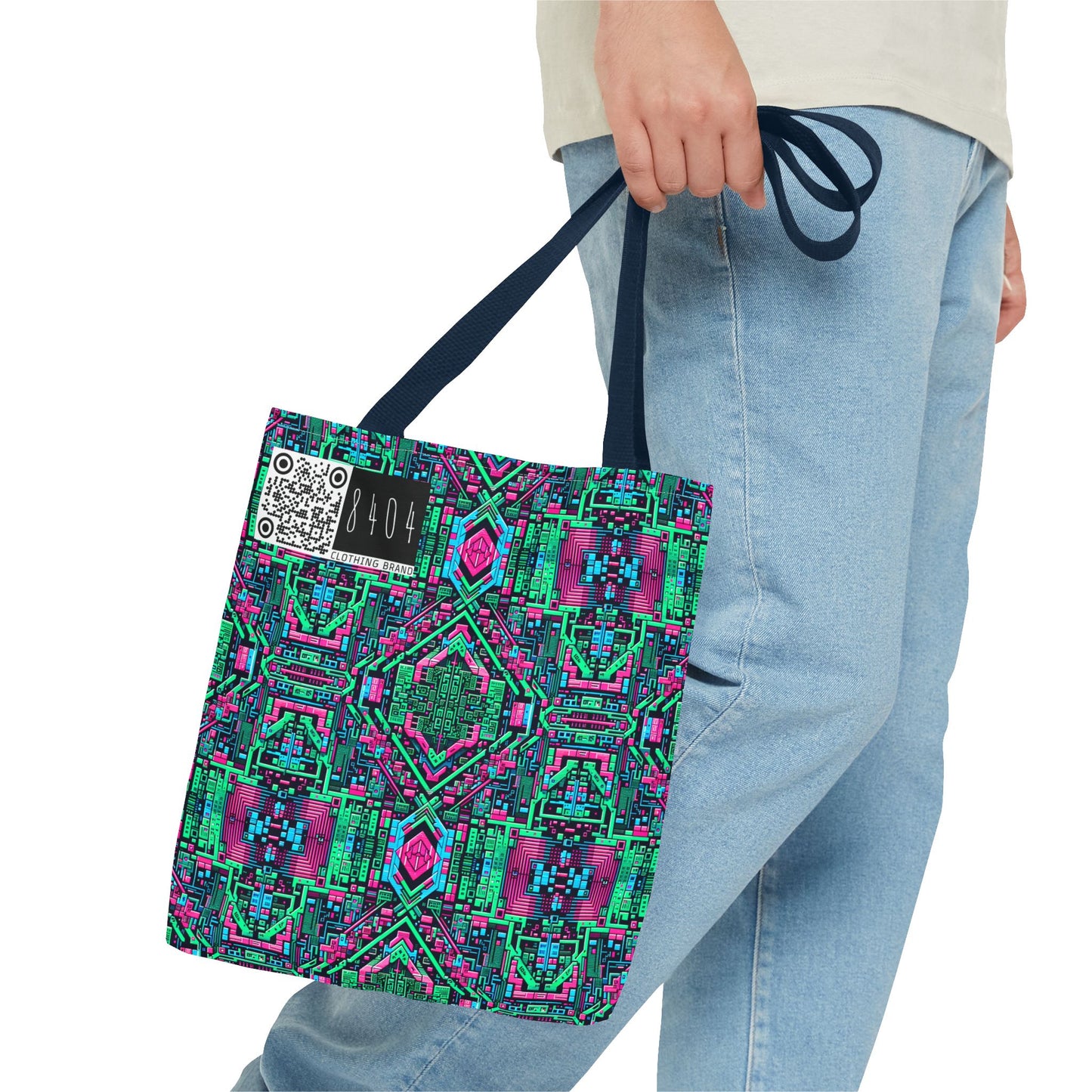 Digital Glitch Vibes Tech-Inspired Streetwear Tote Bag - 8404 Design-71