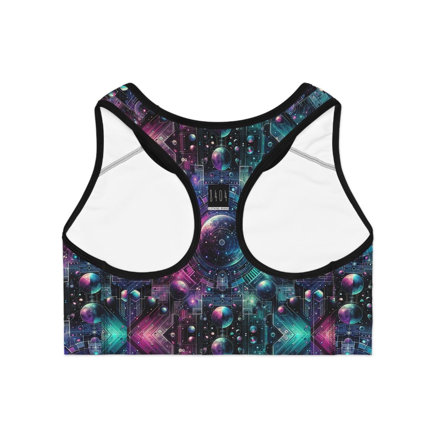 Galactic Hues Tech-Forward Cosmic Fusion Sports Bra - 8404 Design-59