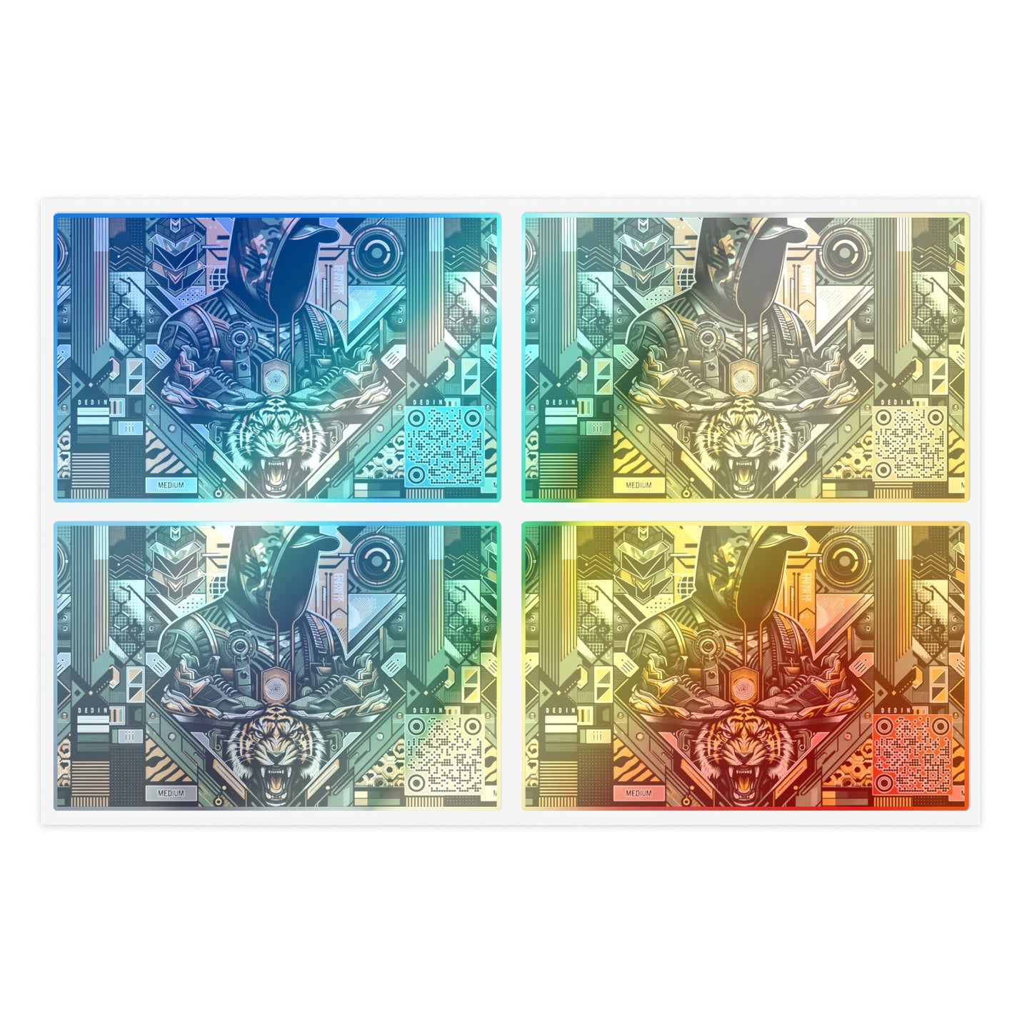 Neo-Camo Fusion Tech-Forward Streetwear Sticker Sheets - 8404 Design-64