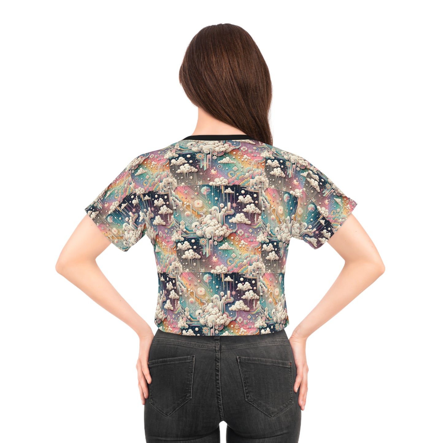 Digital Dreamland Whimsical and Nostalgic Streetwear With a Digital Twist Crop Tee - 8404 Design-52