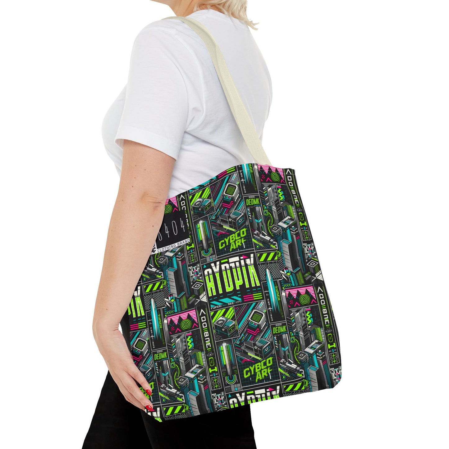 Tech-Forward Graphics Tech-Inspired Streetwear Tote Bag - 8404 Design-46