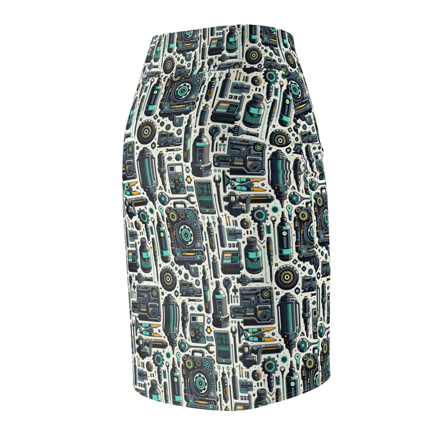 Tech Utility Fusion Modern Tech Streetwear Women's Pencil Skirt - 8404 Design-53