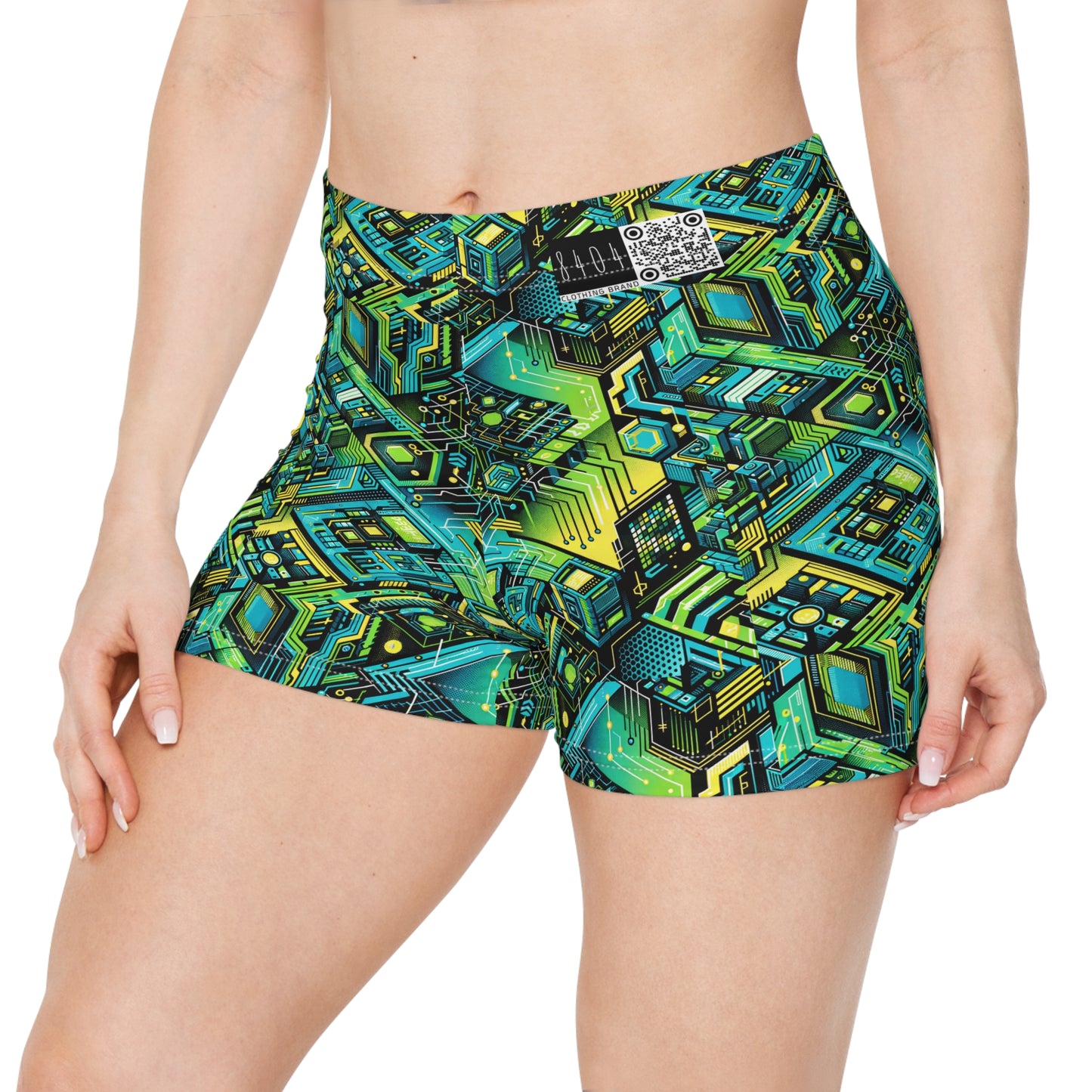 Tech-Infused Neon Tech-Forward Streetwear Women's Shorts - 8404 Design-38