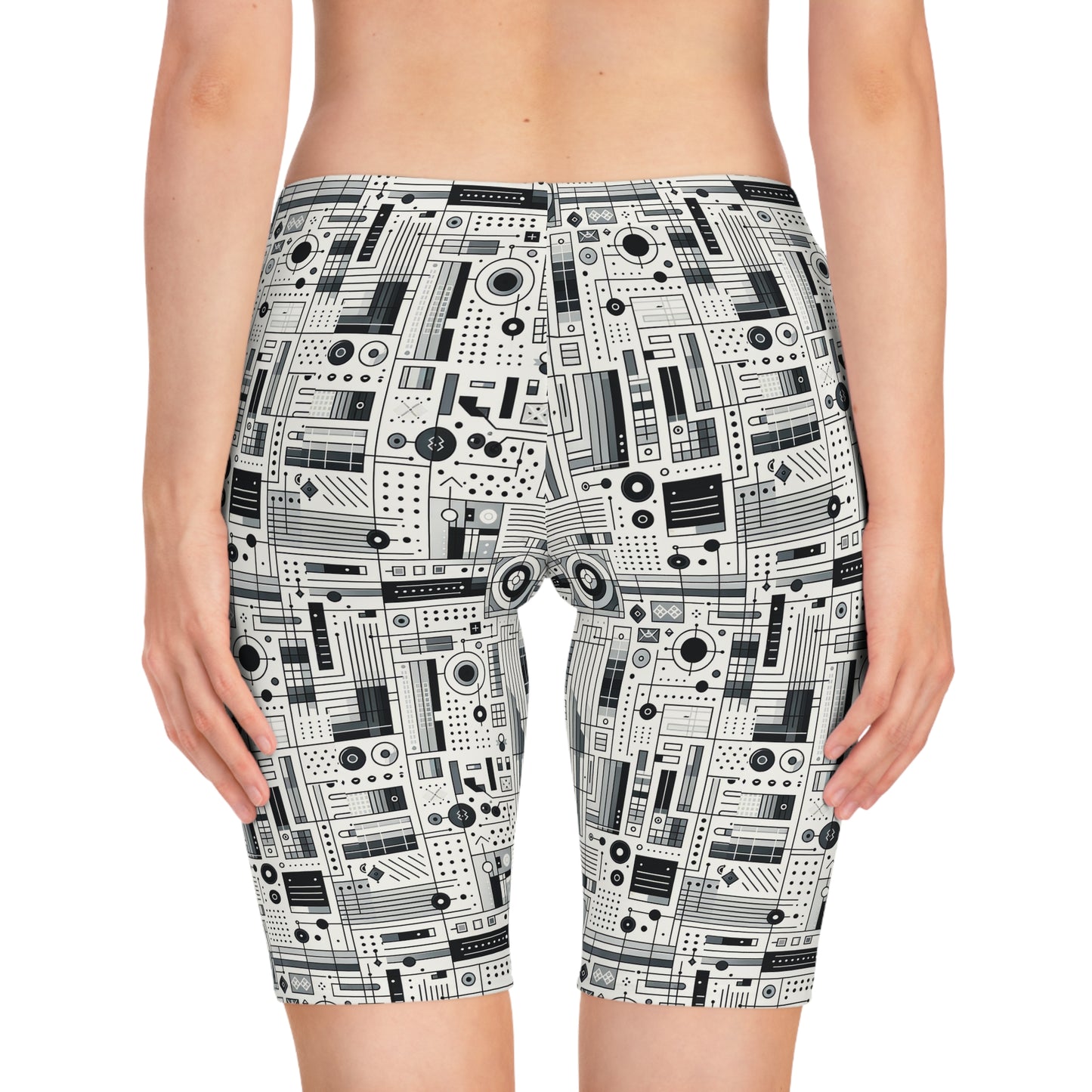 Digital Minimalism Minimalist Tech Women's Bike Shorts - 8404 Design-53
