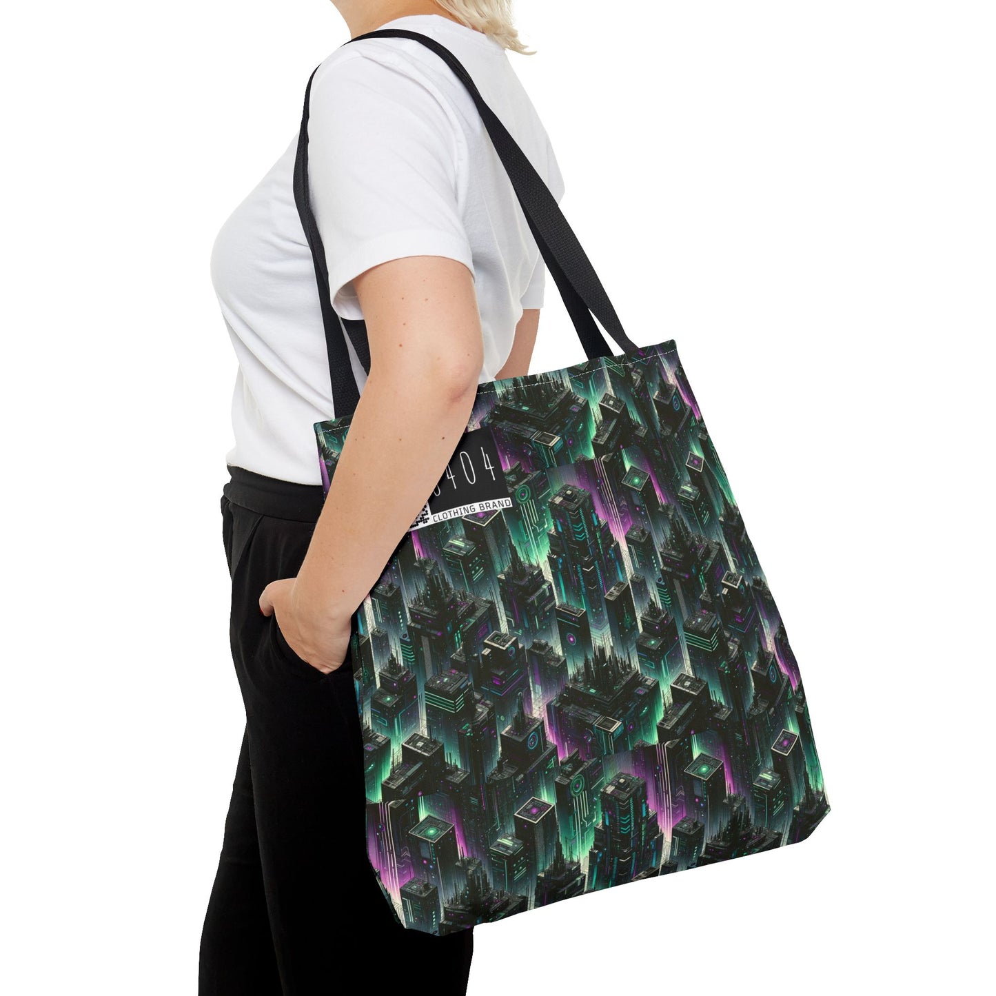 Tech Noir Aesthetics Tech-Forward Urban Dystopia Tote Bag - 8404 Design-44