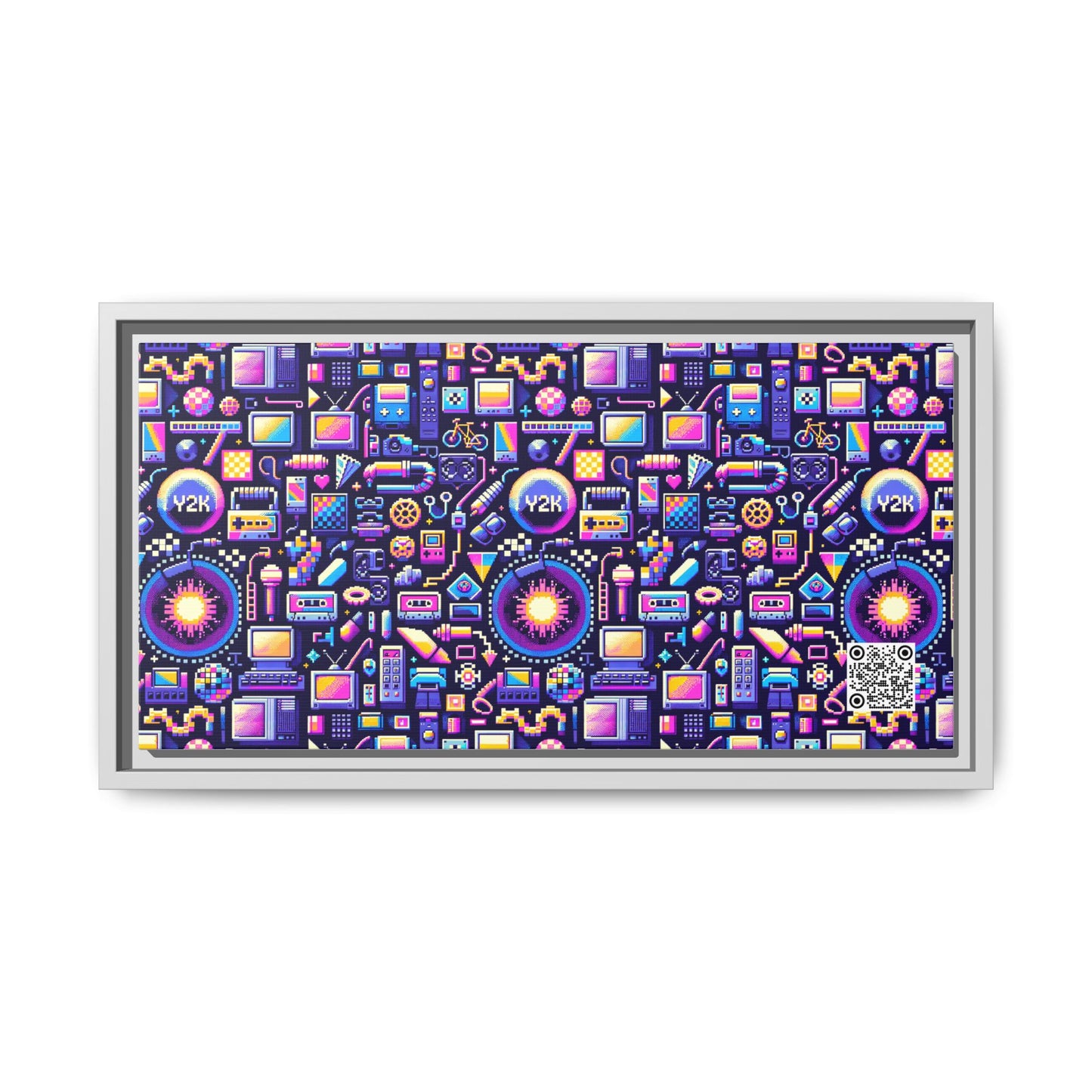 Digital Nostalgia Modern Retro Fusion Matte Canvas, Framed (multi-Color) - 8404 Design-64 B