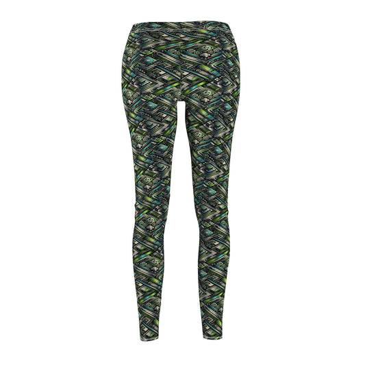 Tech-Infused Streetwear Tech-Forward Minimalism With Bold Digital Prints Women's Cut & Sew Casual Leggings - 8404 Design-52