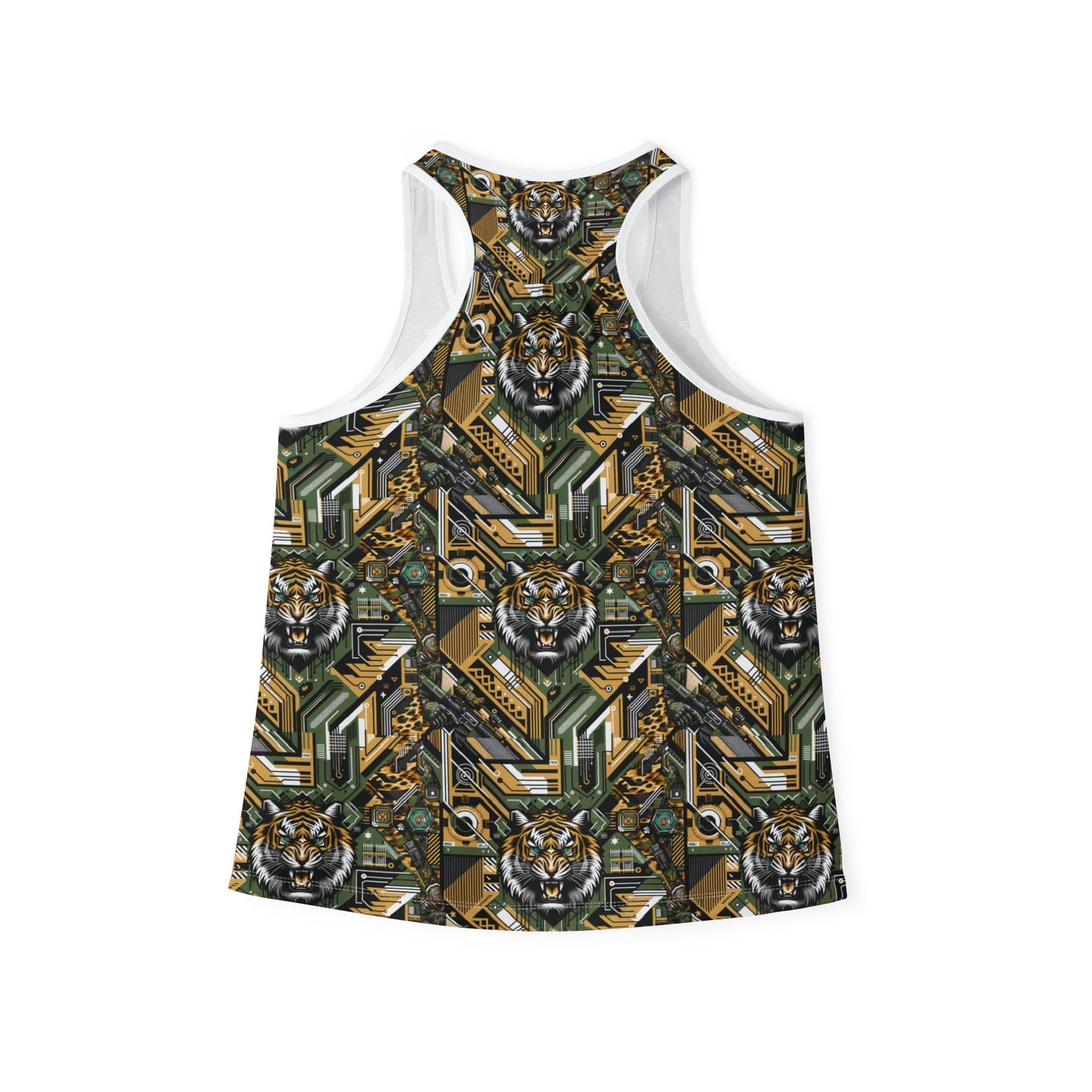 Neo-Camo Fusion Tech-Forward Streetwear Women's Tank Top - 8404 Design-58