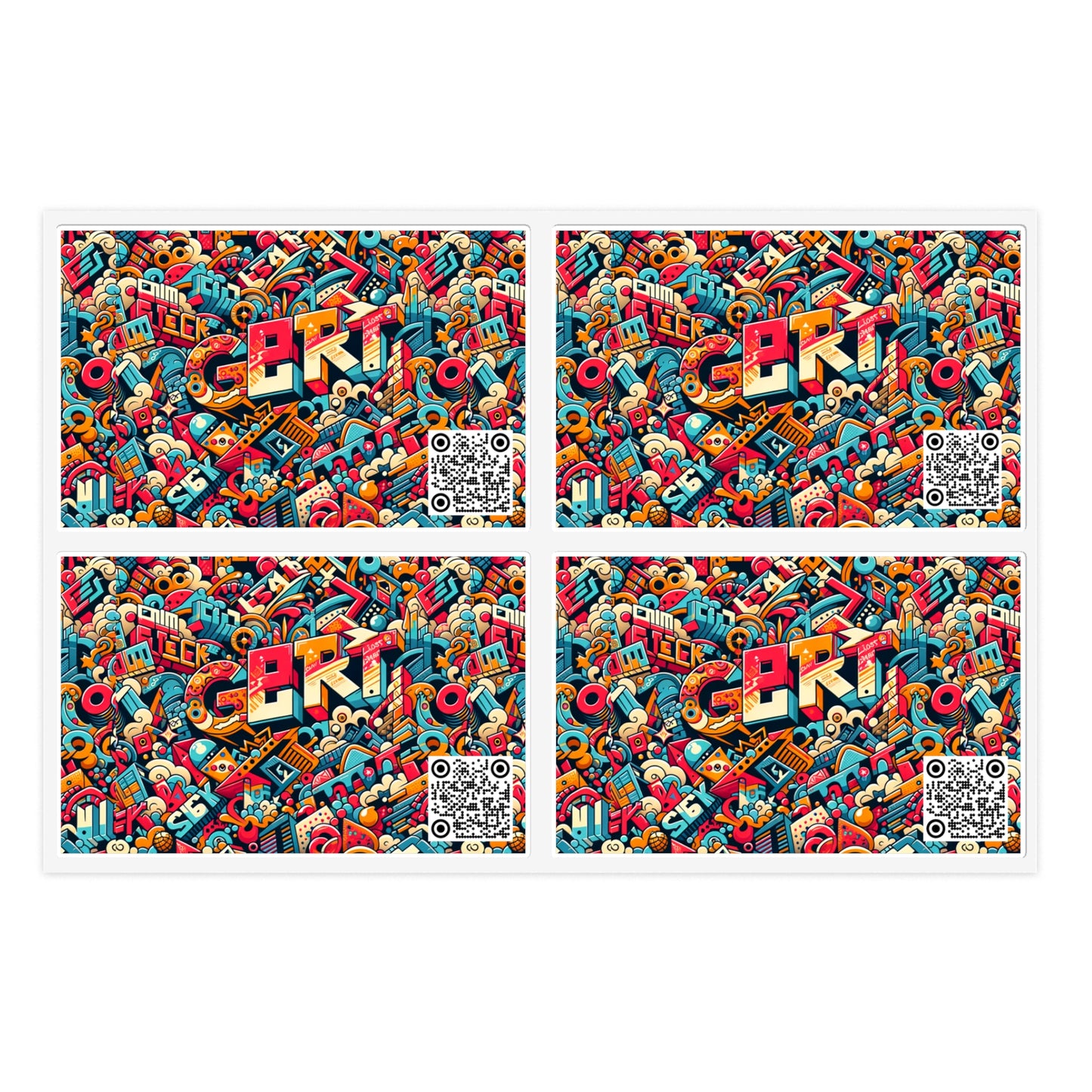 Neo-Traditional Street Art Modern Street Art Fusion Sticker Sheets - 8404 Design-58