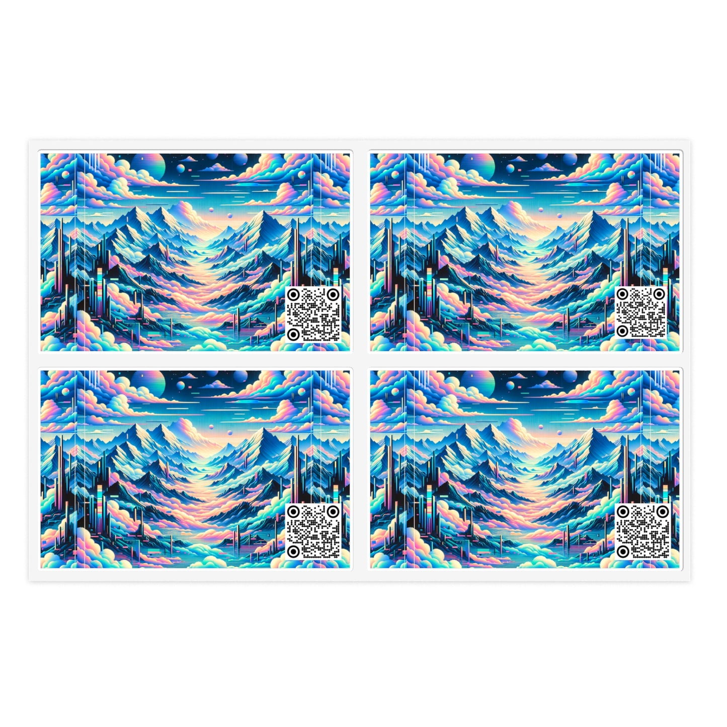 Digital Dreamscapes Digitally-Inspired Streetwear With a Dreamy, Surreal Twist Sticker Sheets - 8404 Design-69