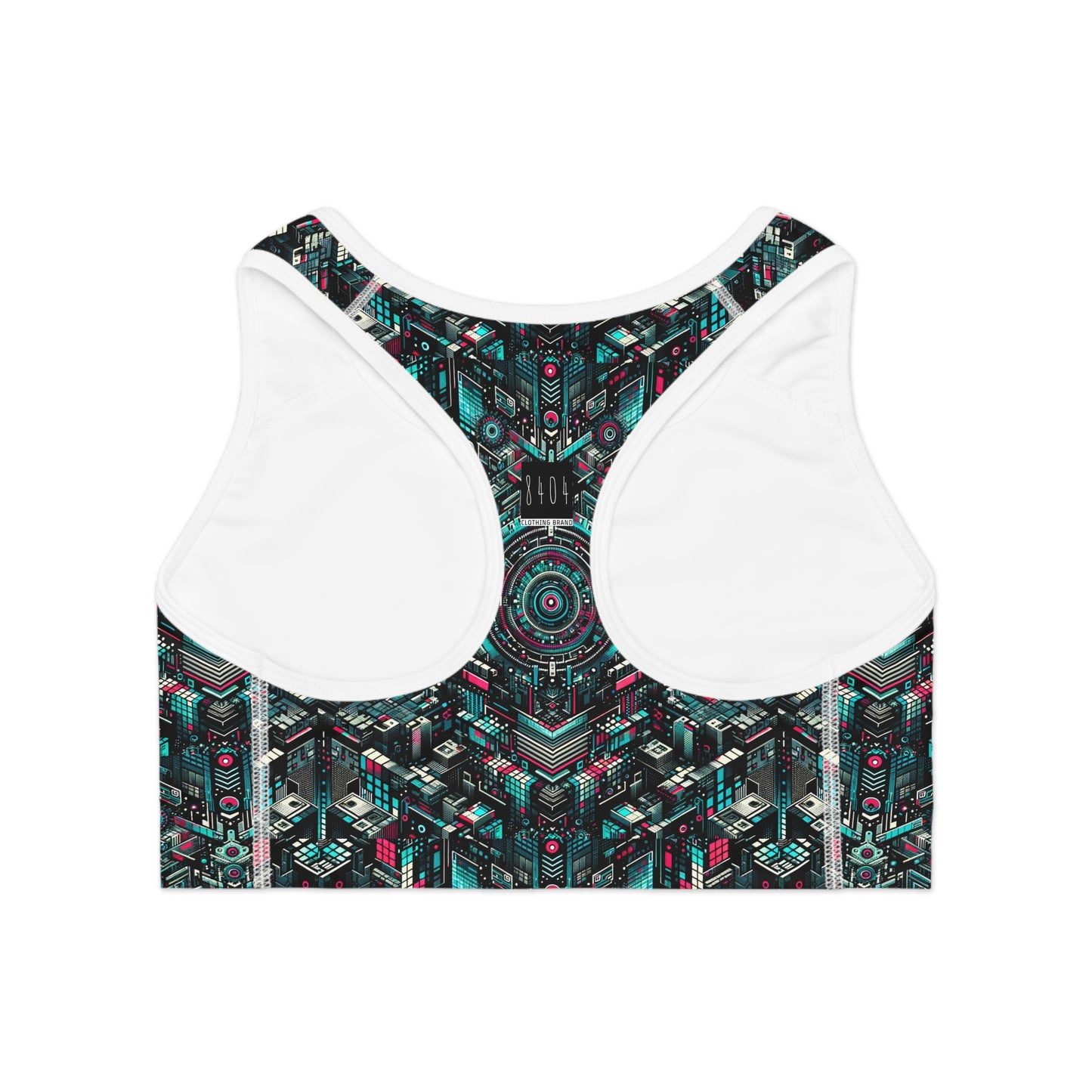 Digital Rebellion Tech-Inspired Streetwear Sports Bra - 8404 Design-54