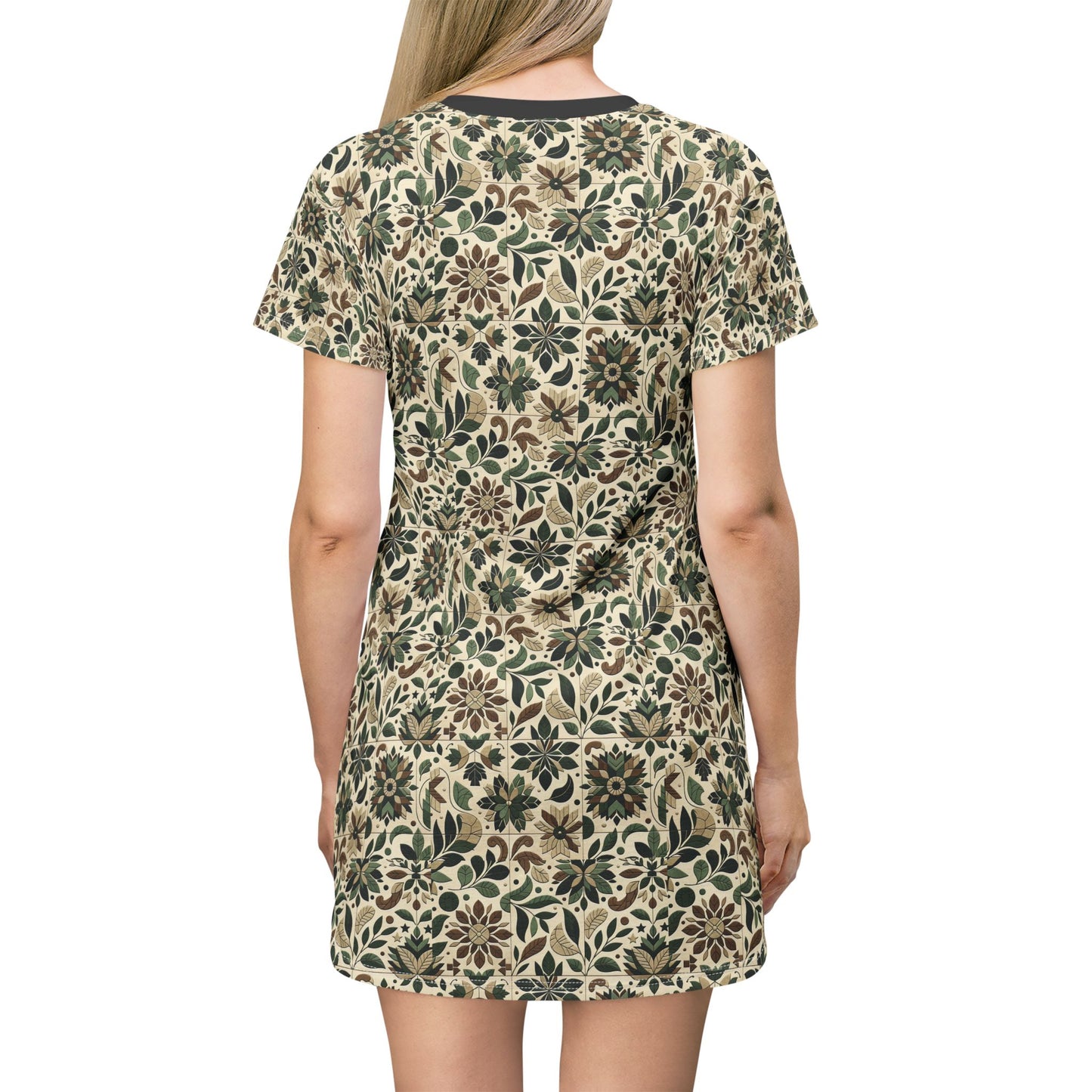 Streetwear Sustainability Environmentally Conscious Streetwear with a Natural Aesthetic T-shirt Dress - 8404 Design-56