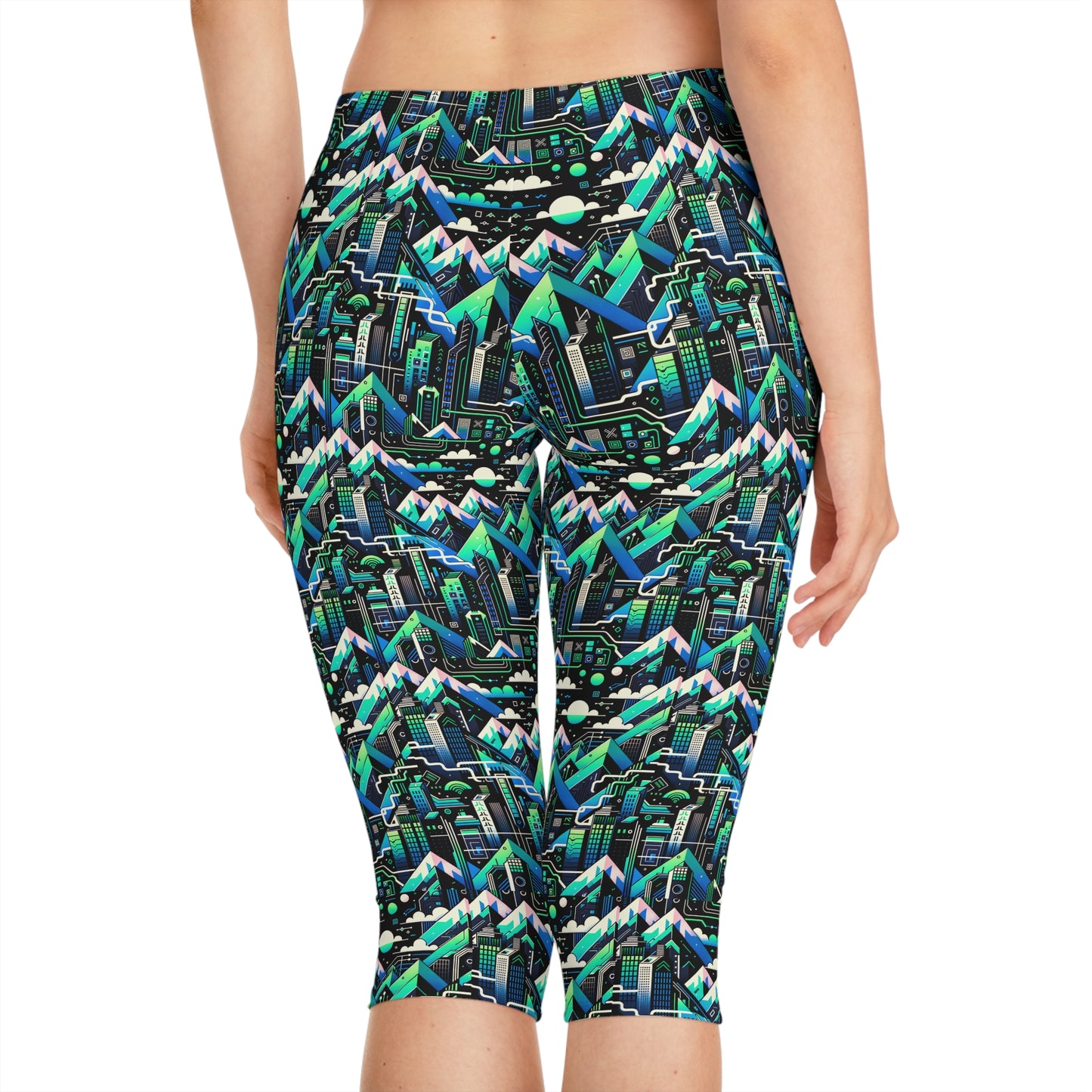 Digital Adventure Graphics Digital Explorer Women's Capri Leggings - 8404 Design-55