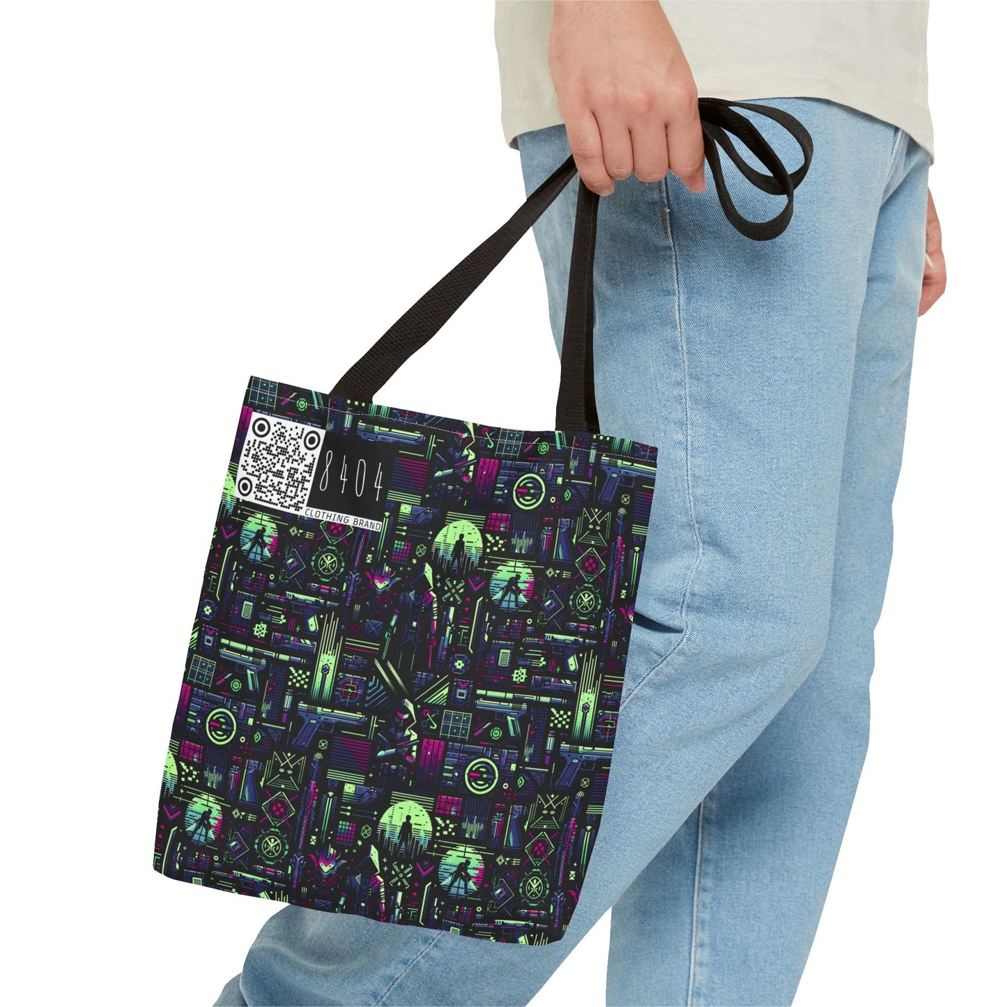 Tech Noir Futuristic Cyberpunk Tote Bag - 8404 Design-63
