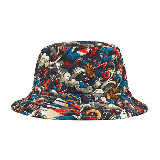 Neo-Traditional Street Art Modern Street Art Fusion Bucket Hat - 8404 Design-52