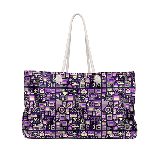 Digital Nostalgia Remix Modern Vintage Fusion Weekender Bag - 8404 Design-54