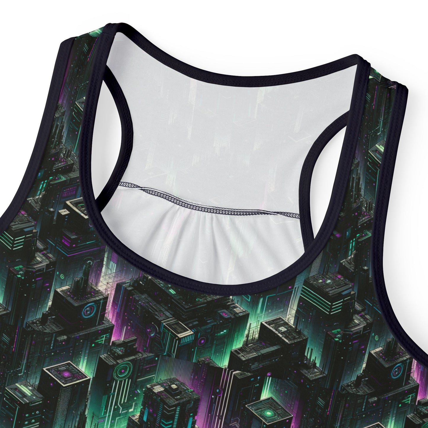 Tech Noir Aesthetics Tech-Forward Urban Dystopia Women's Tank Top - 8404 Design-44