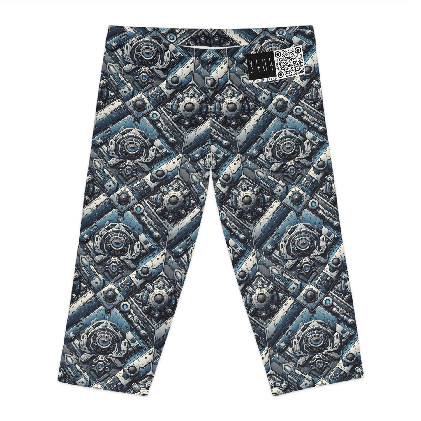 Tech Utility Fusion Tech-Forward Utility With a Futuristic Edge Women's Capri Leggings - 8404 Design-43