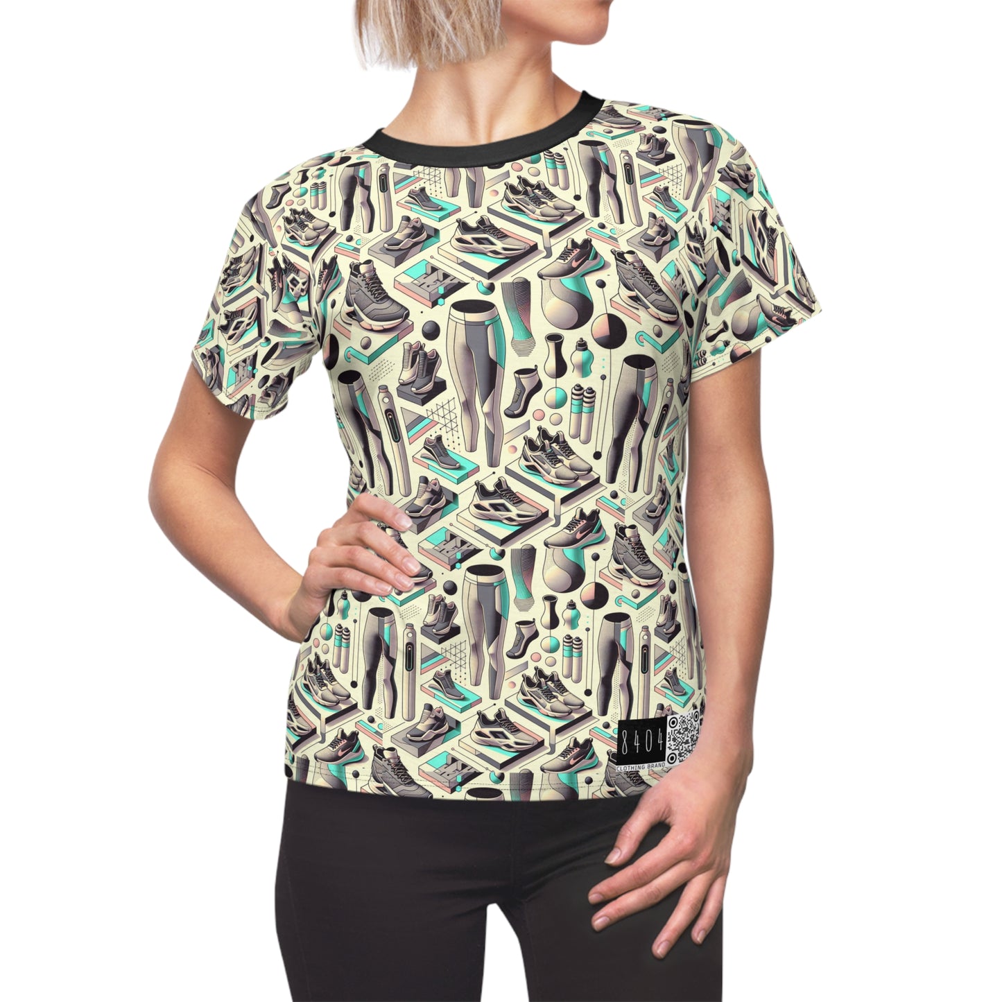 Tech-Infused Athleisure Futuristic Athletic Tech Women's Cut & Sew Tee - 8404 Design-44