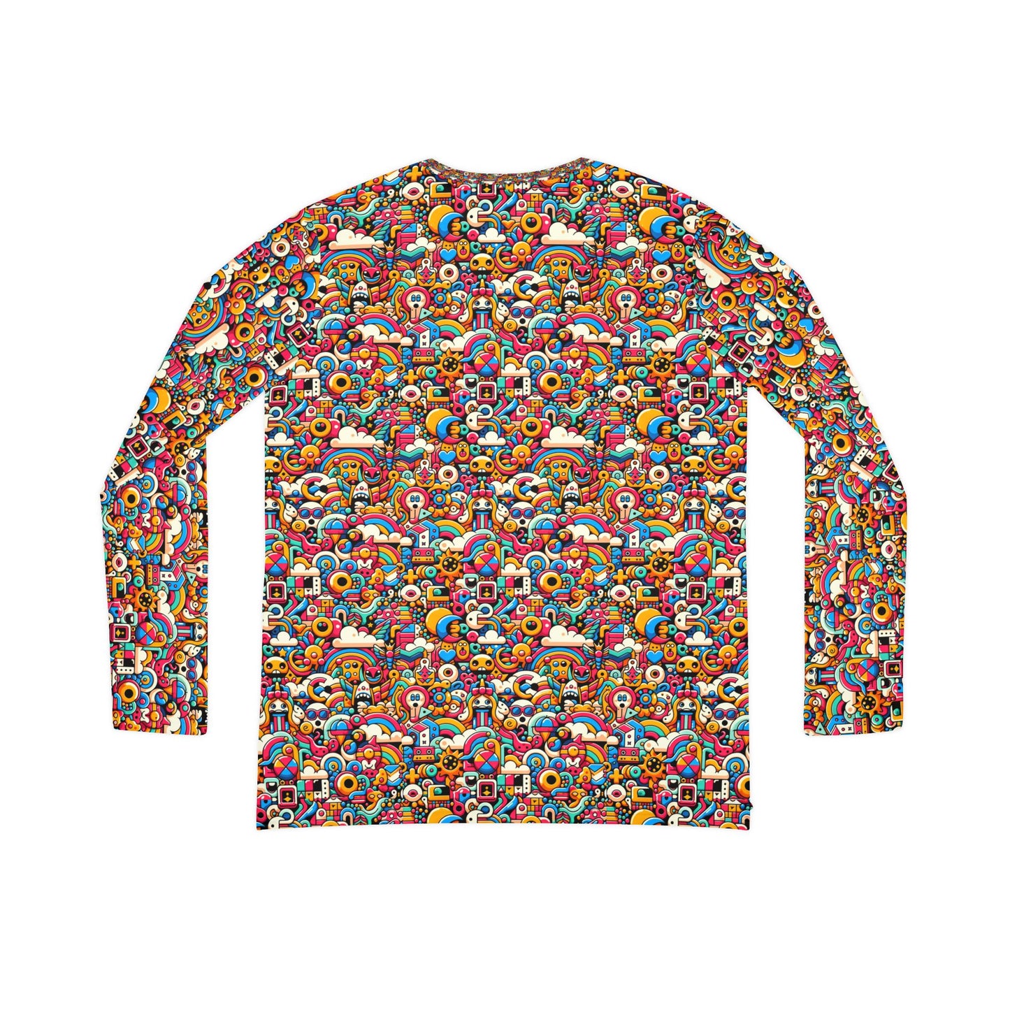 Neon Pop Playful Pop Culture Mashup Women's Long Sleeve V-Neck Shirt - 8404 Design-62