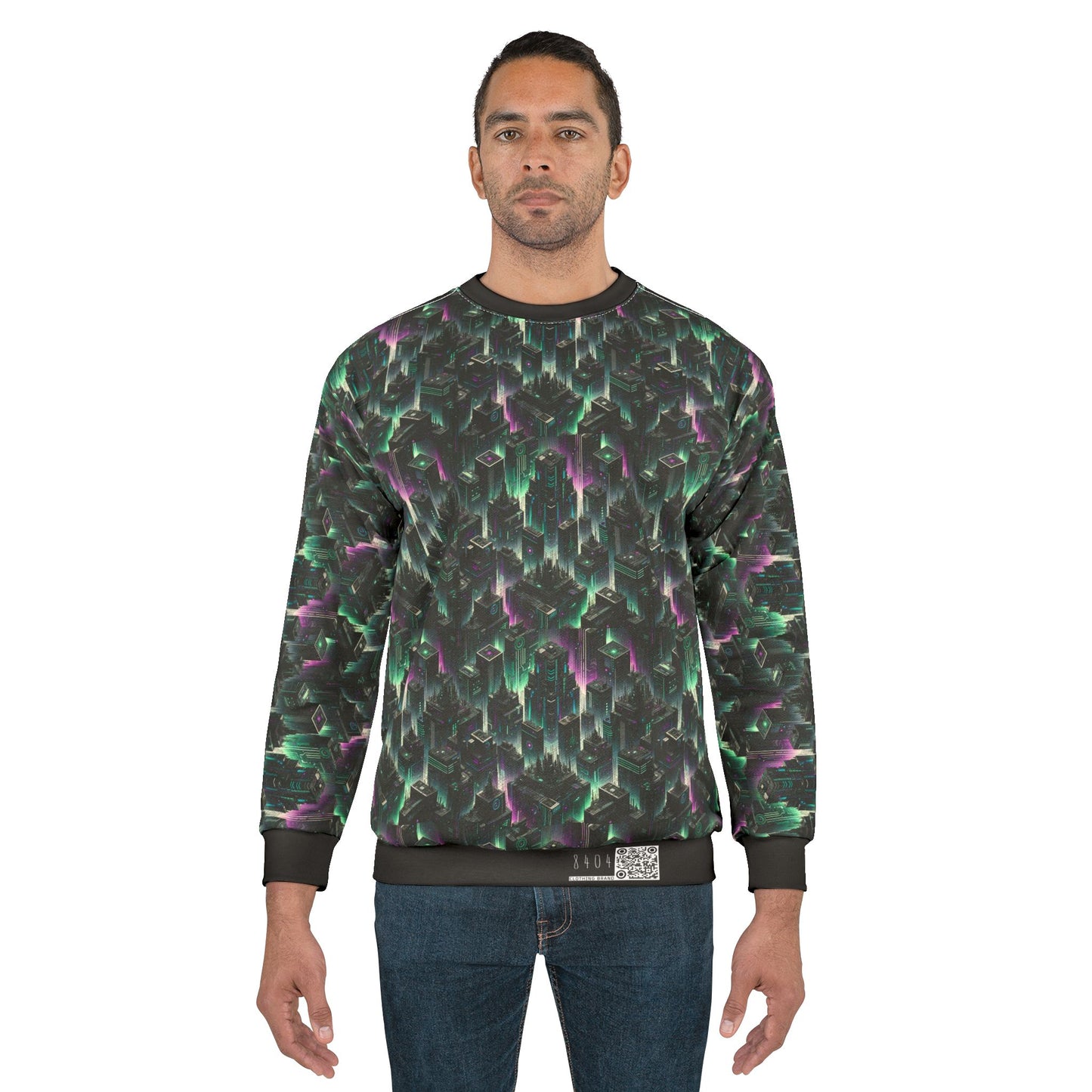Tech Noir Aesthetics Tech-Forward Urban Dystopia Sweatshirt - 8404 Design-44