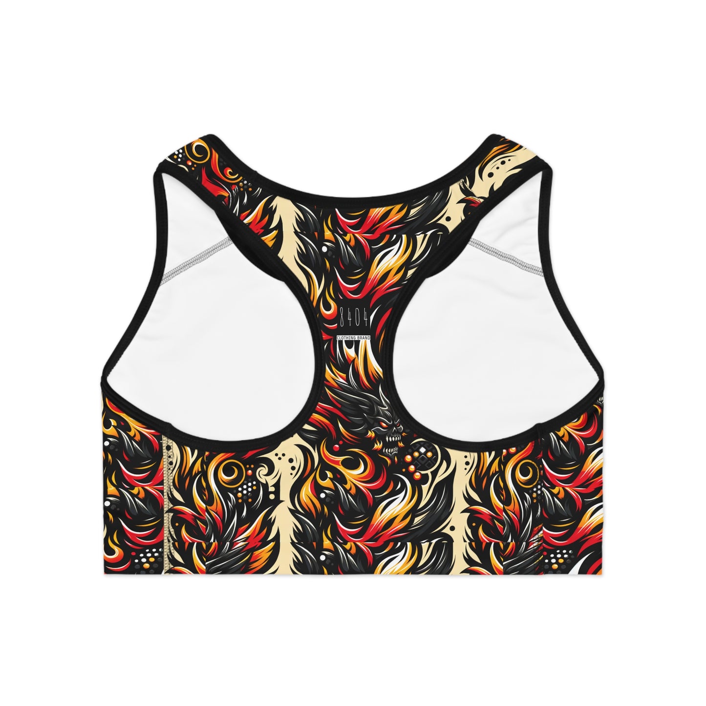 Flame Graphics Maximalist Streetwear Sports Bra - 8404 Design-65