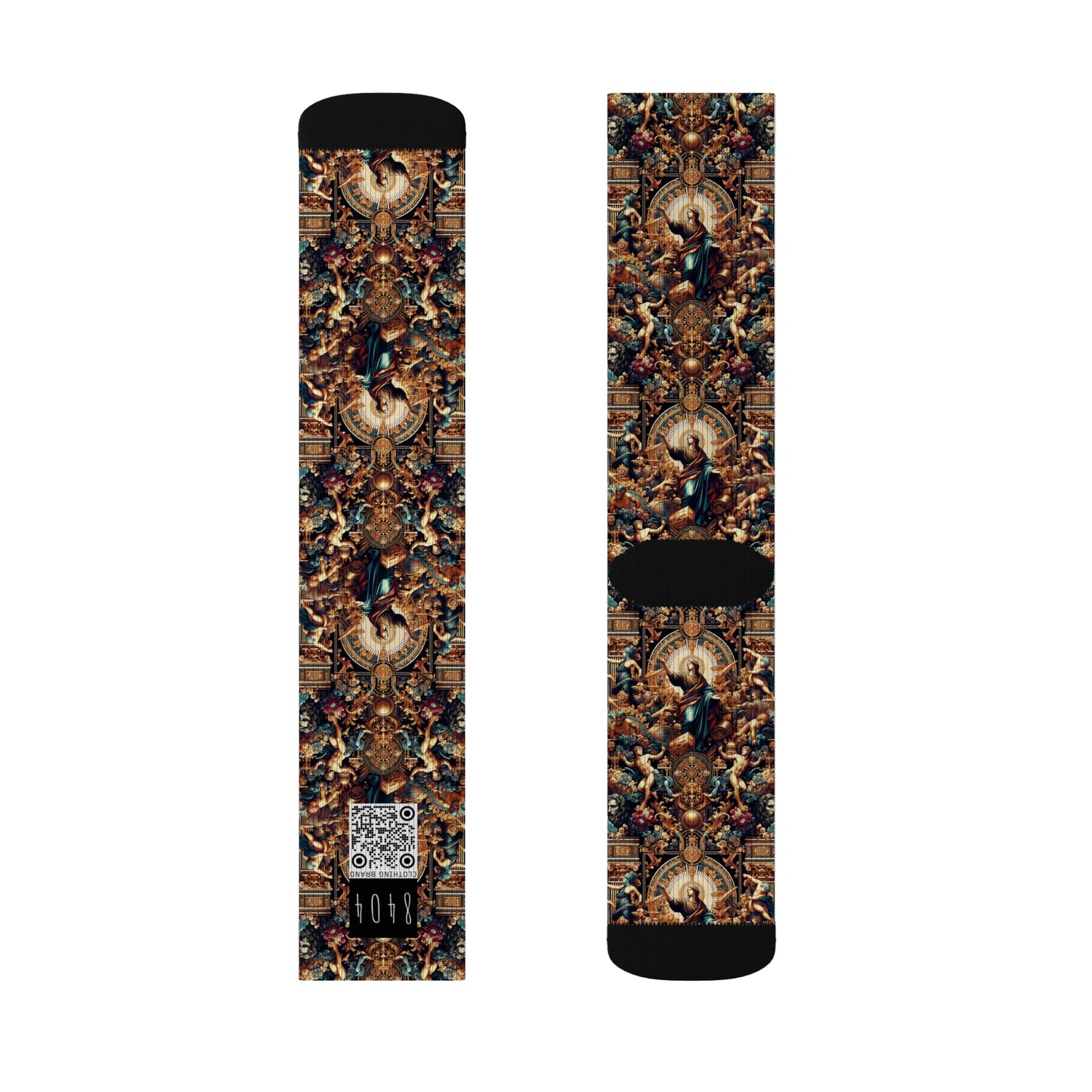 Digital Renaissance Luxurious Streetwear Inspired By Classical Art With a Modern Twist Sublimation Socks - 8404 Design-64