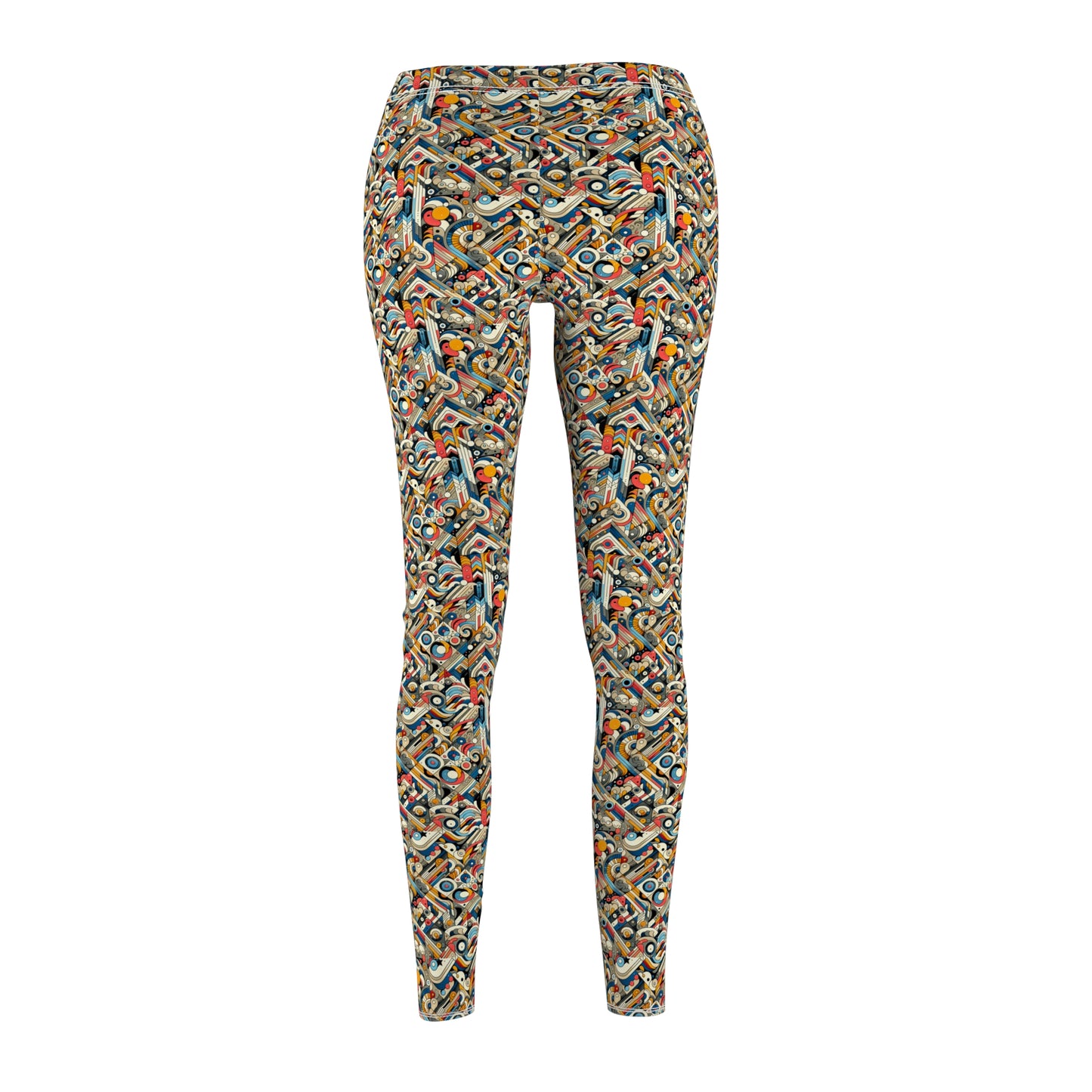 Abstract Graphic Art Modern Artistic Expression Women's Cut & Sew Casual Leggings - 8404 Design-62