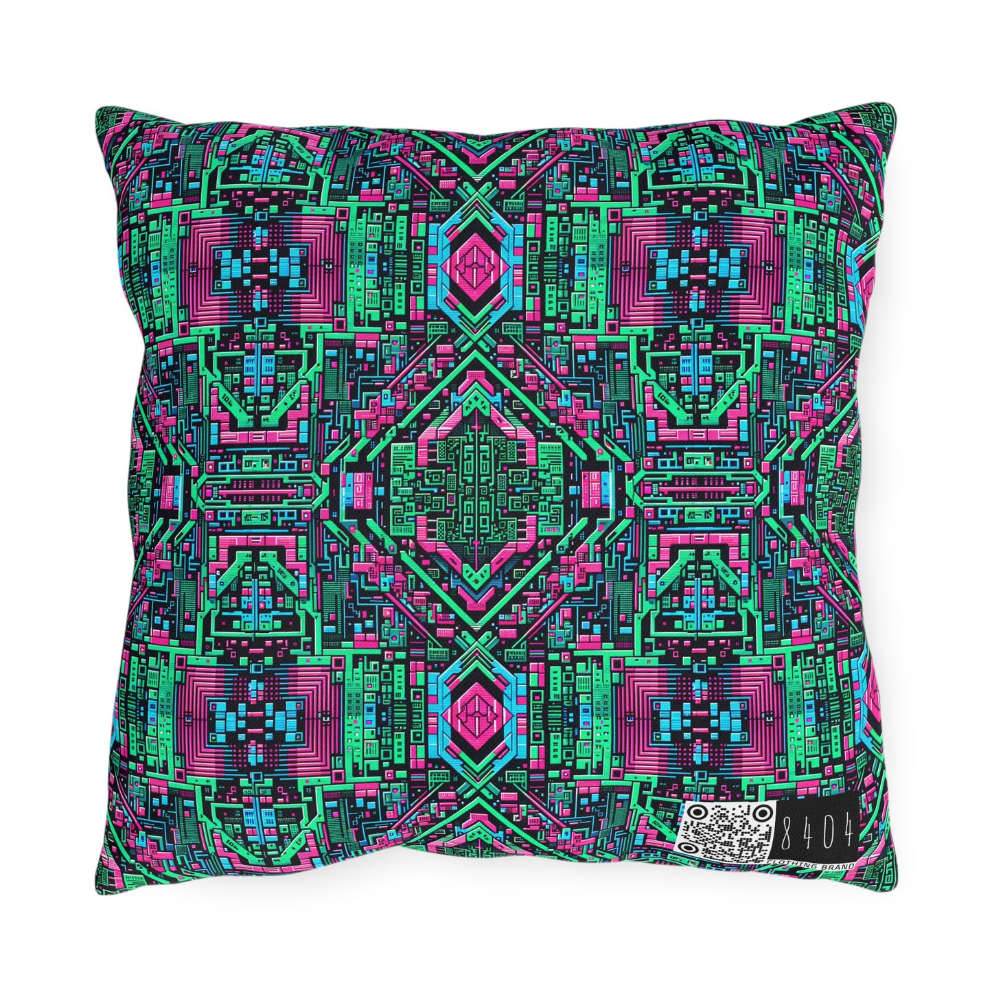 Digital Glitch Vibes Tech-Inspired Streetwear Outdoor Pillow - 8404 Design-71