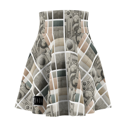 Tech Utility Chic Tech-Forward Minimalist Women's Skater Skirt - 8404 Design-59