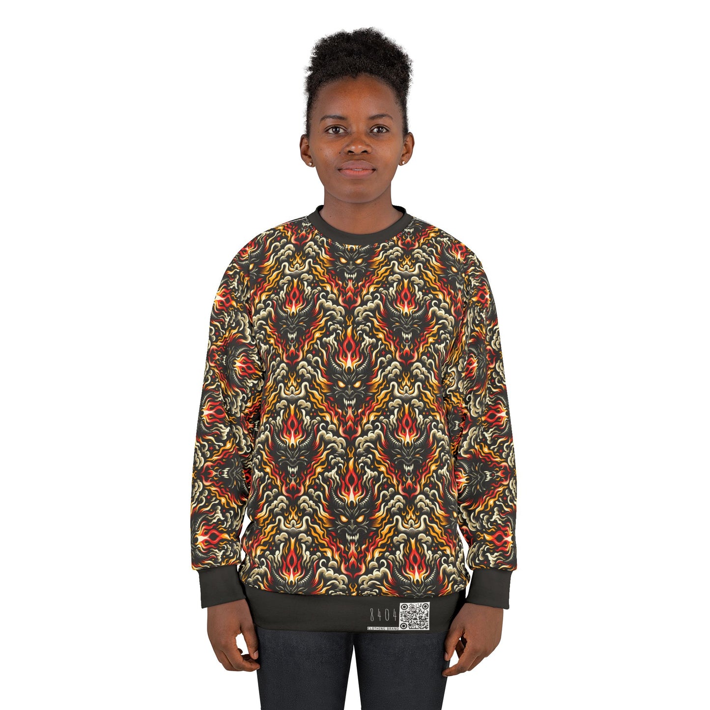 Flame Graphics Maximalist Streetwear Sweatshirt - 8404 Design-59