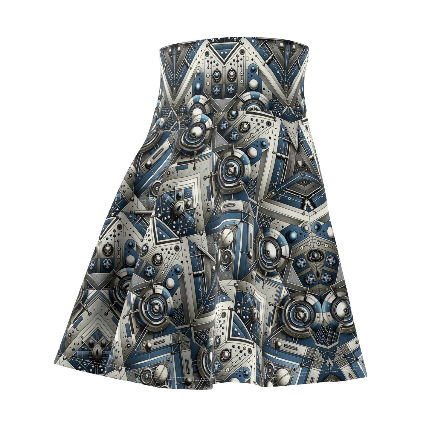 Tech Utility Fusion Tech-Forward Utility With a Futuristic Edge Women's Skater Skirt - 8404 Design-63