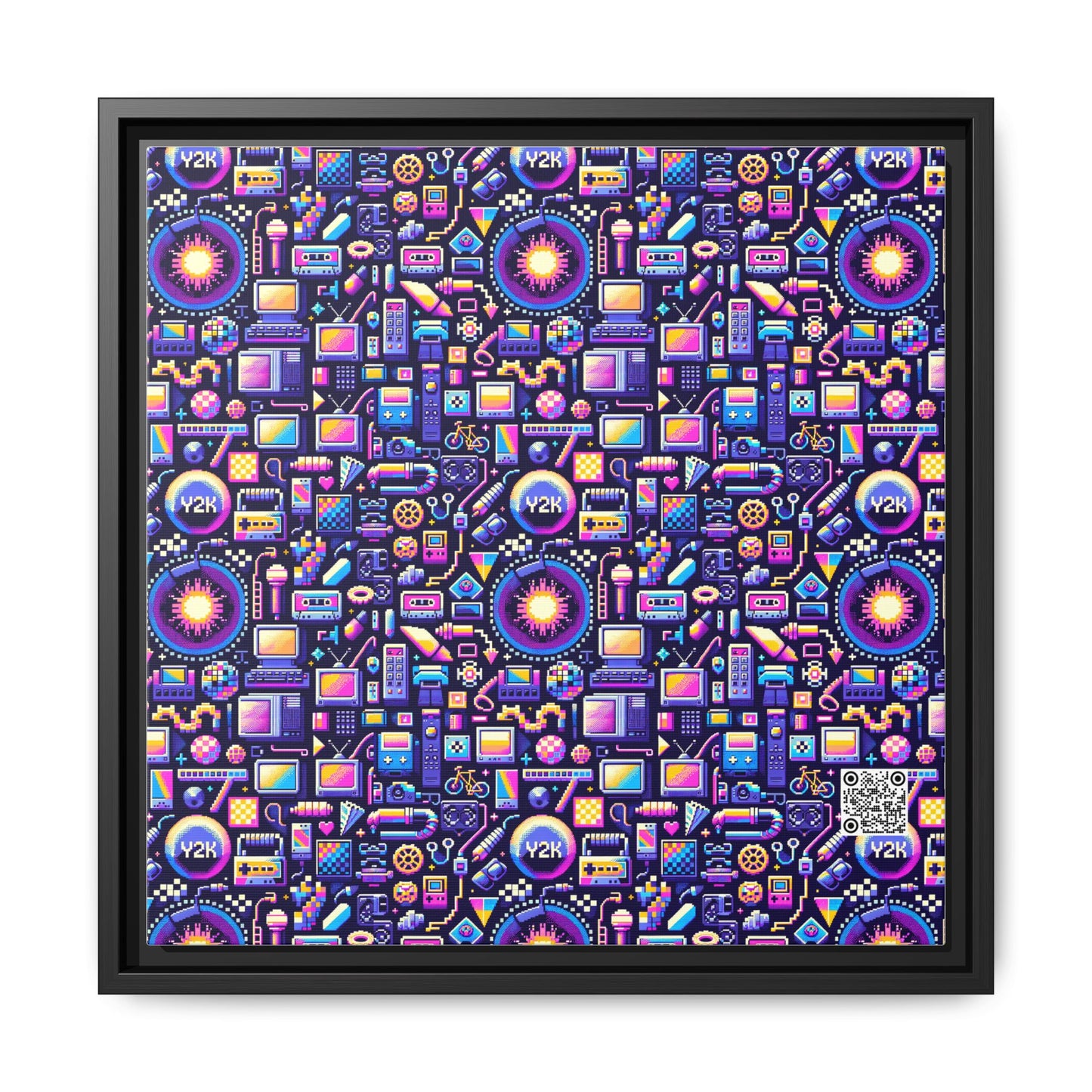 Digital Nostalgia Modern Retro Fusion Matte Canvas, Framed (multi-Color) - 8404 Design-64 B