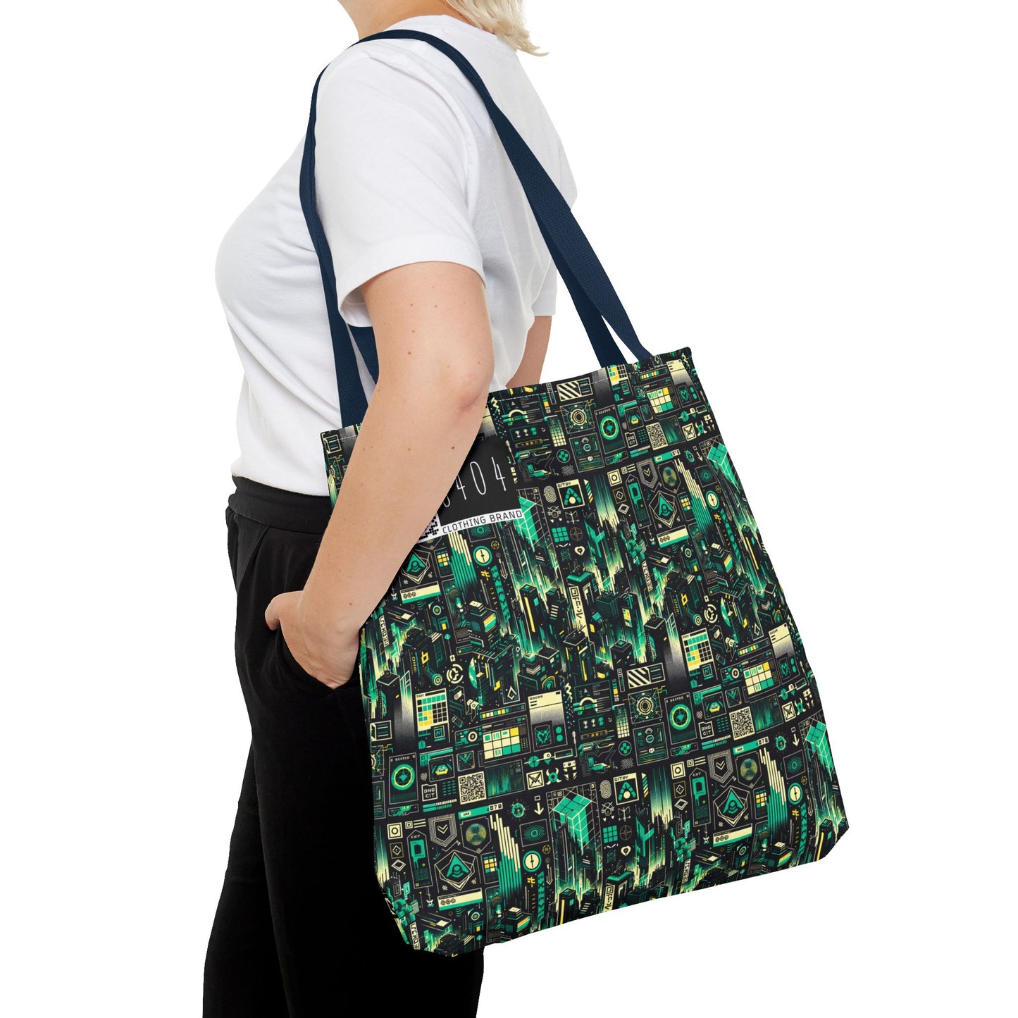 Digital Dystopia Tech Noir Tote Bag - 8404 Design-63