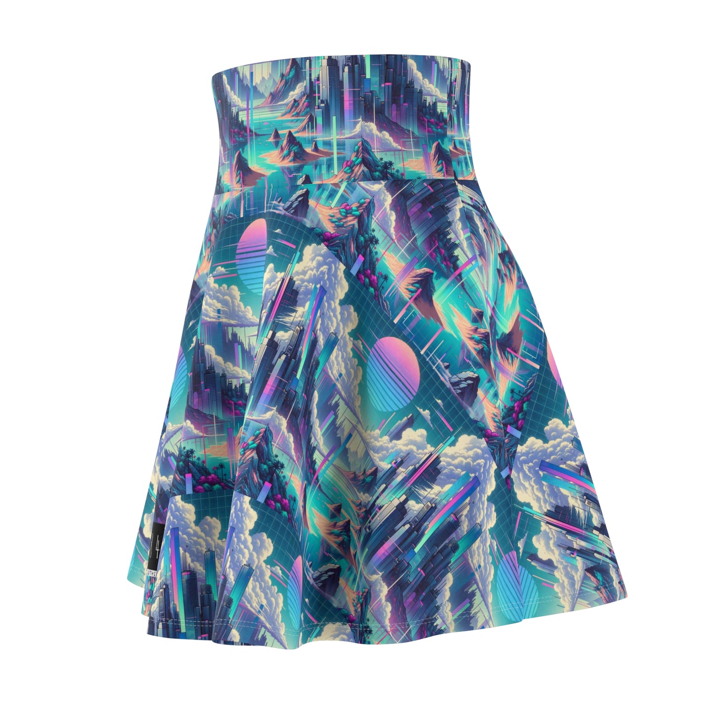 Digital Dreamscapes Digitally-Inspired Streetwear With a Dreamy, Surreal Twist Women's Skater Skirt - 8404 Design-53