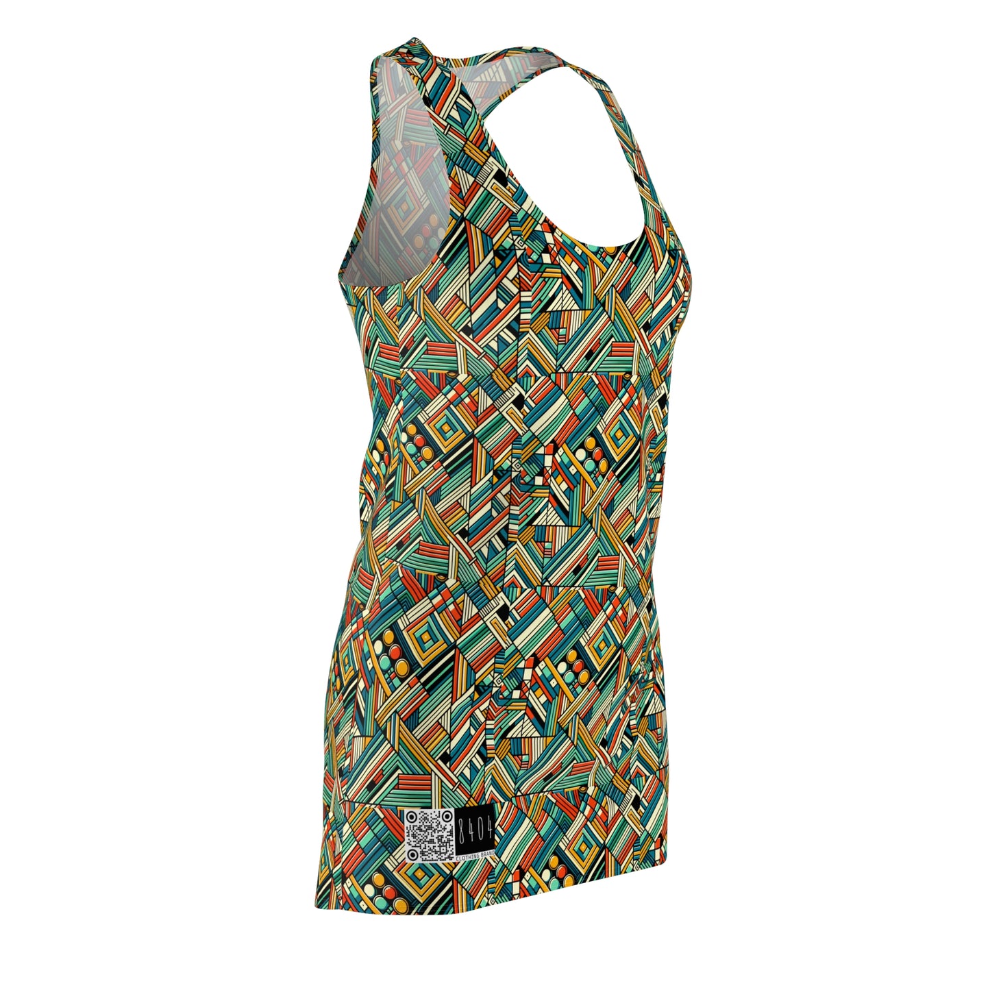 Abstract Graphic Art Modern Artistic Expression Women's Cut & Sew Racerback Dress - 8404 Design-67