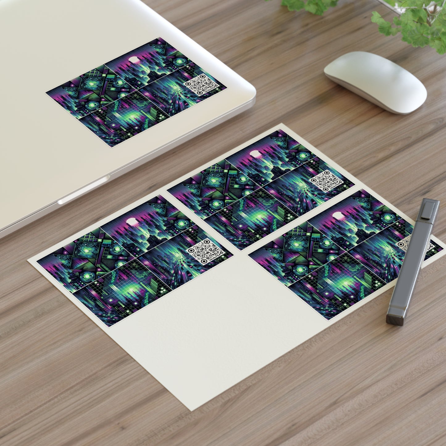 Tech Noir Aesthetics Tech-Forward Urban Dystopia Sticker Sheets - 8404 Design-54