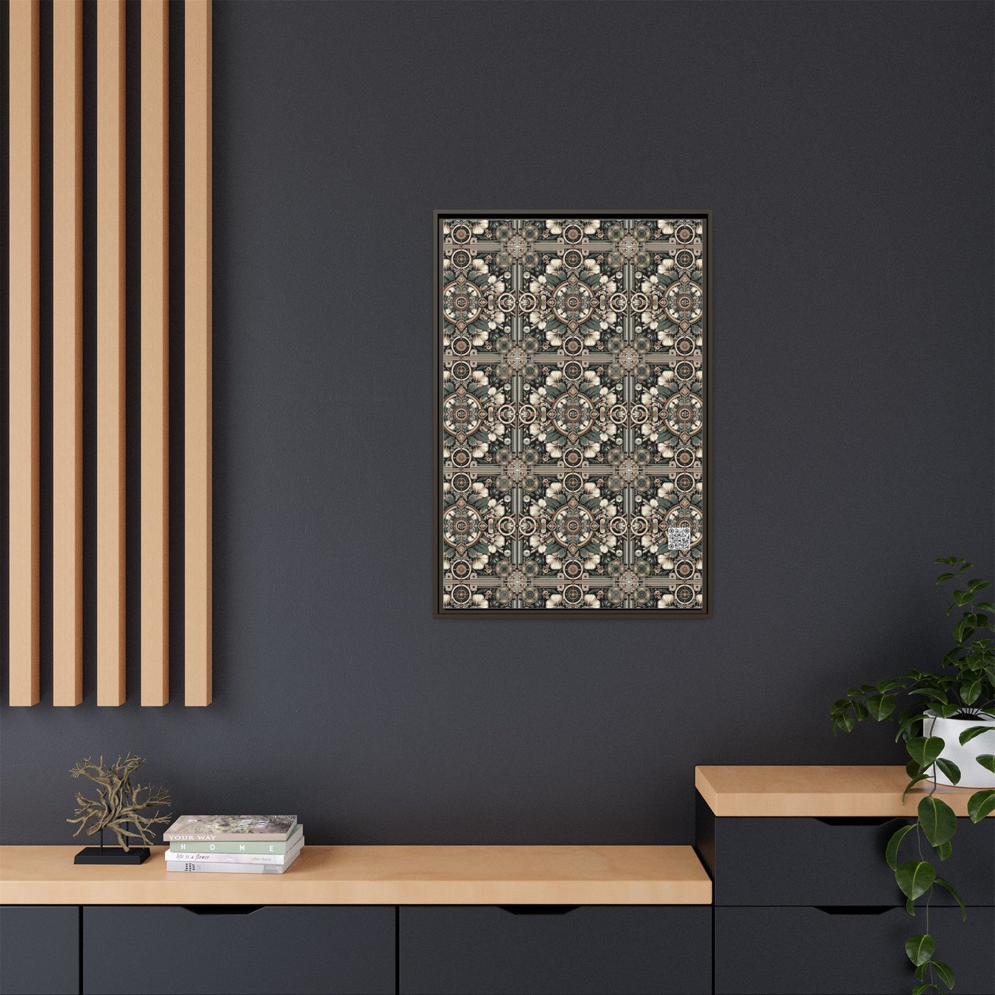 Cyber Garden Party Tech Garden Extravaganza Matte Canvas, Framed (multi-Color) - 8404 Design-66 A