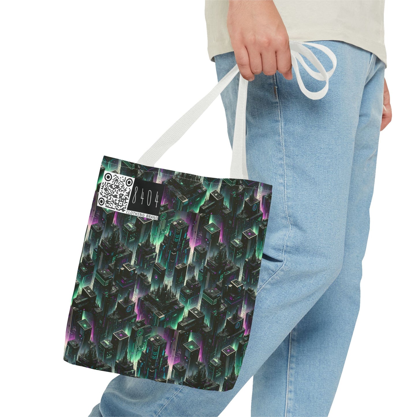 Tech Noir Aesthetics Tech-Forward Urban Dystopia Tote Bag - 8404 Design-44