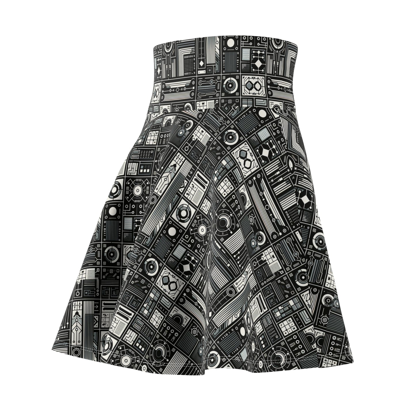 Digital Minimalism Minimalist Tech Women's Skater Skirt - 8404 Design-62