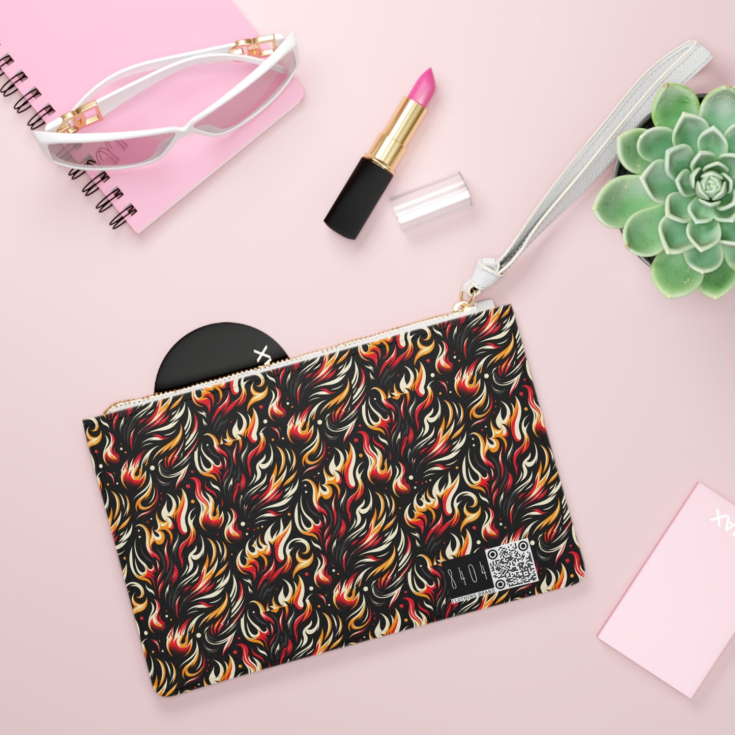 Fire & Flames Bold Streetwear Statement Clutch Bag - 8404 Design-60