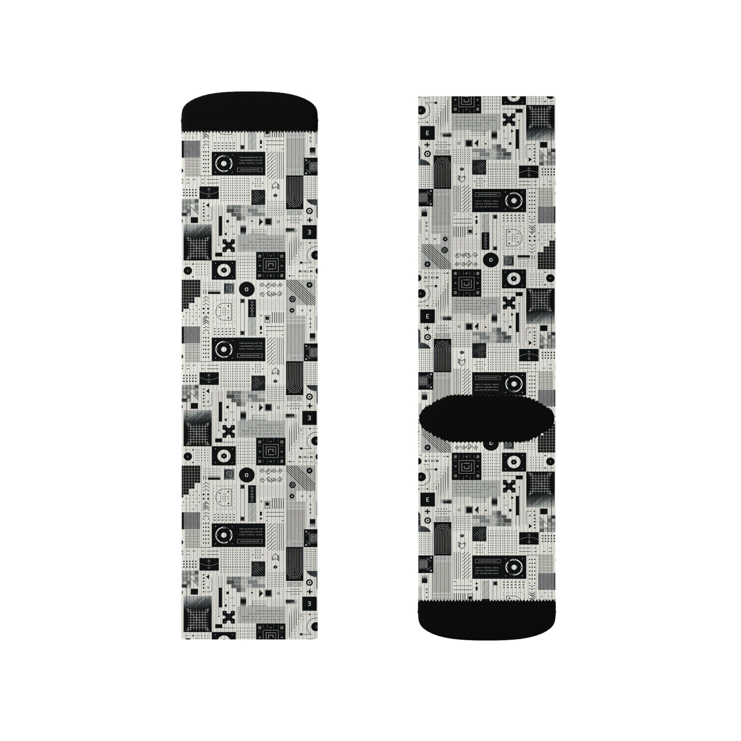 Digital Minimalism Minimalist Tech Sublimation Socks - 8404 Design-50