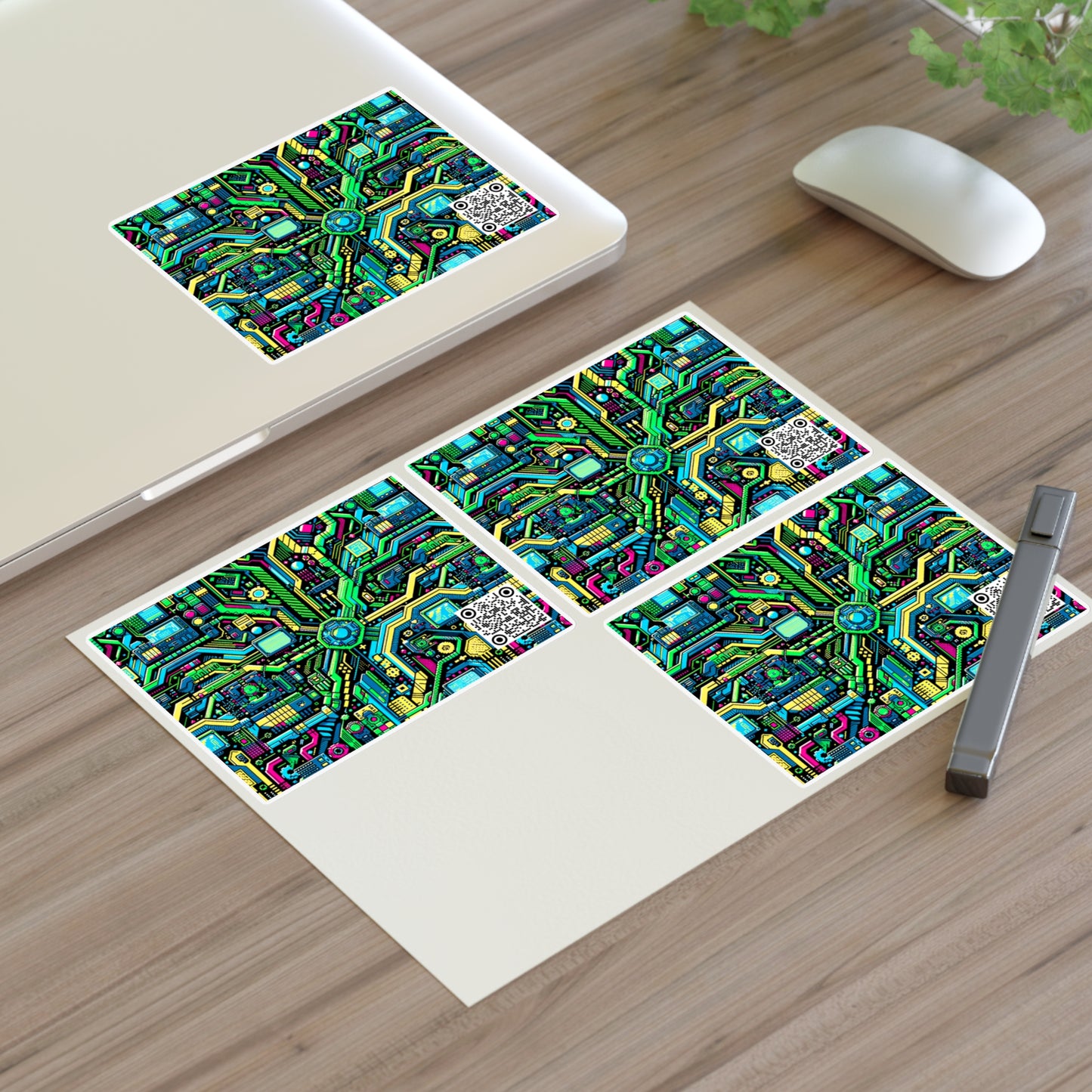 Digital Nomad Chic Cyberpunk Tech Sticker Sheets - 8404 Design-43