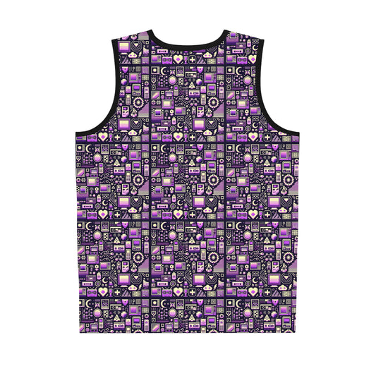 Digital Nostalgia Remix Modern Vintage Fusion Basketball Jersey - 8404 Design-54