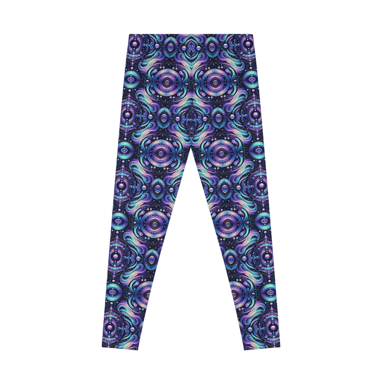 Iridescent Tech Fusion Tech-Forward Streetwear Stretch Leggings - 8404 Design-62