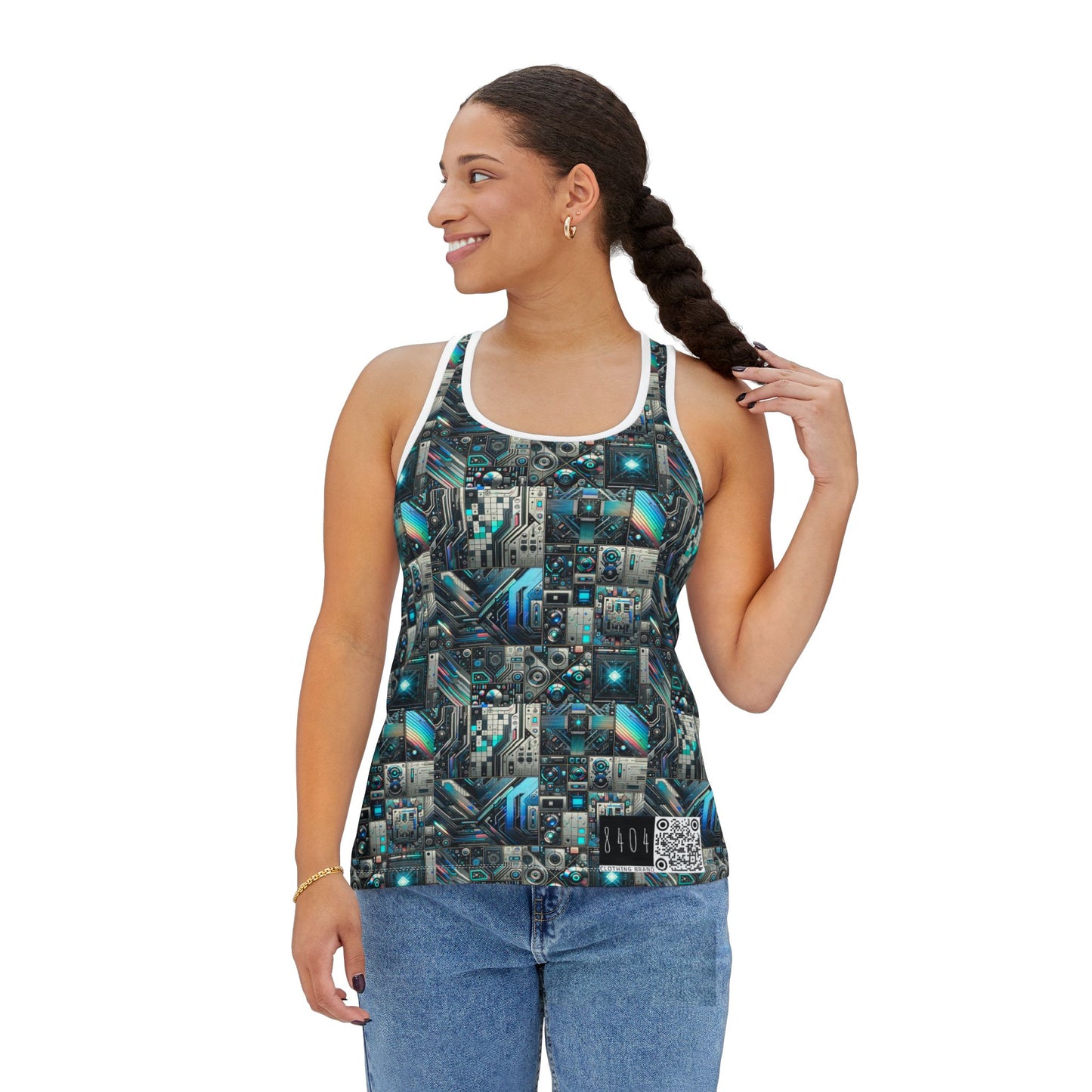 Tech-Infused Futurism Sleek Tech Edge Women's Tank Top - 8404 Design-48