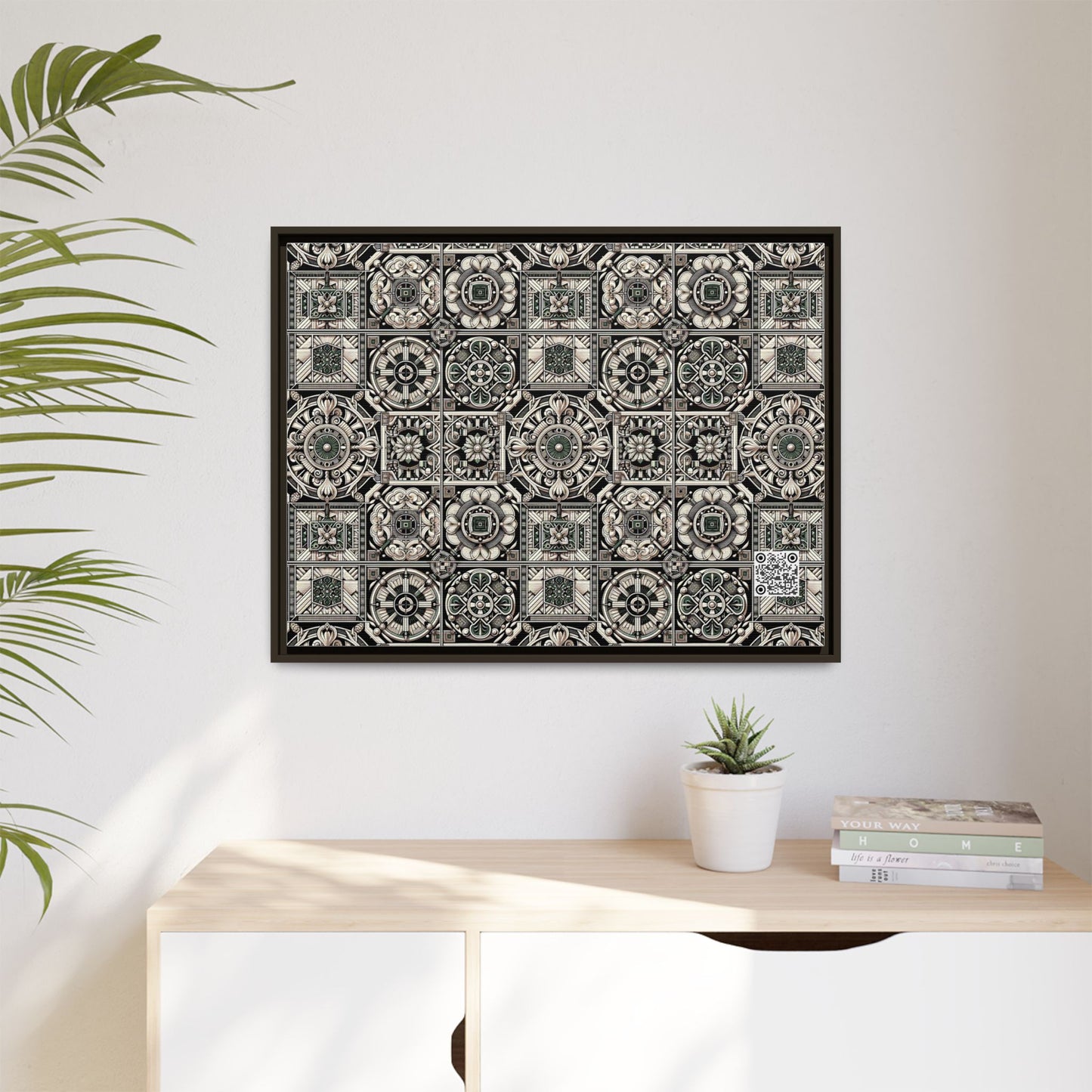 Cyber Garden Party Tech Garden Extravaganza Matte Canvas, Framed (multi-Color) - 8404 Design-45 A