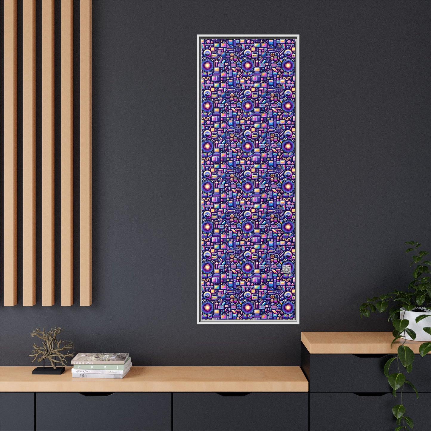 Digital Nostalgia Modern Retro Fusion Matte Canvas, Framed (multi-Color) - 8404 Design-64 B